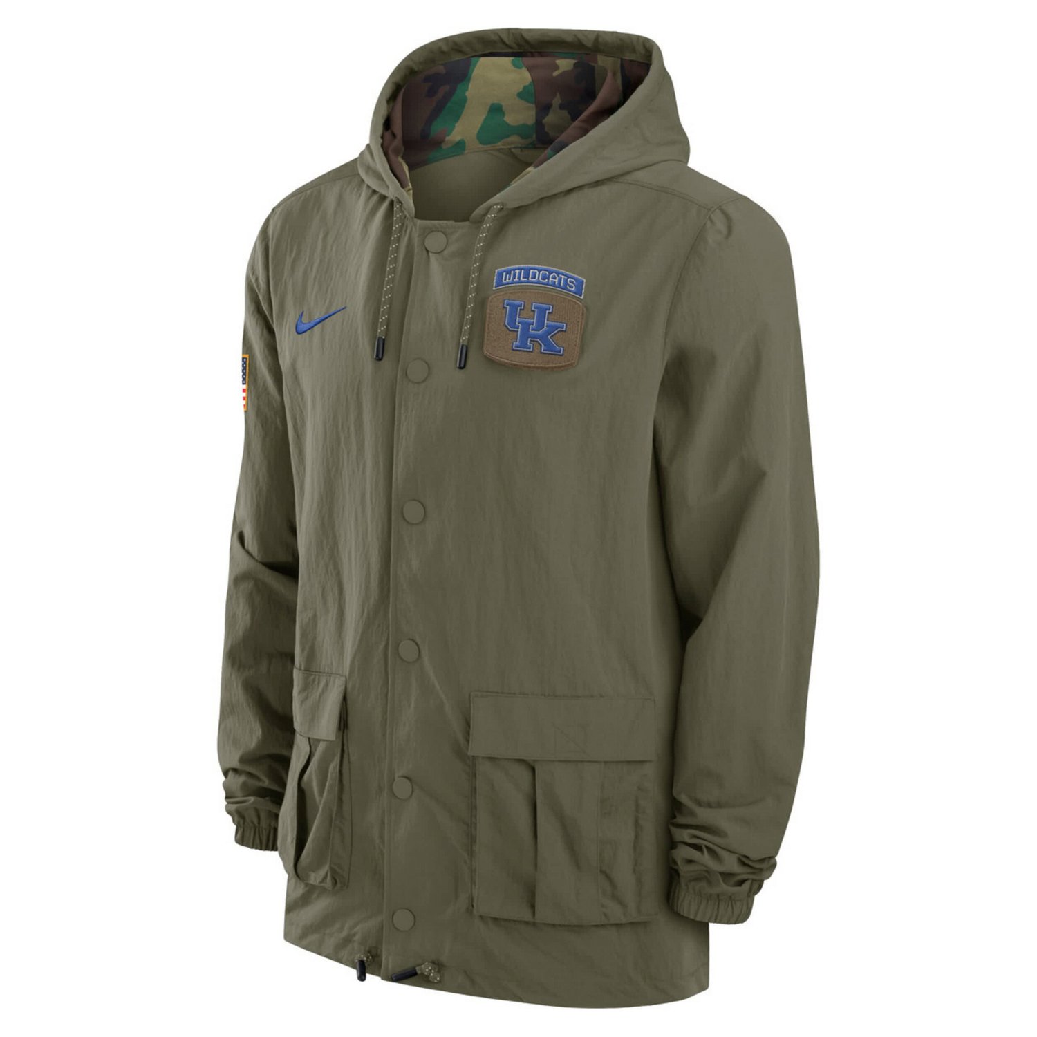 Nike Kentucky Wildcats 2024 Military Appreciation Full-Snap Hoodie Military Jacket                                               - view number 2