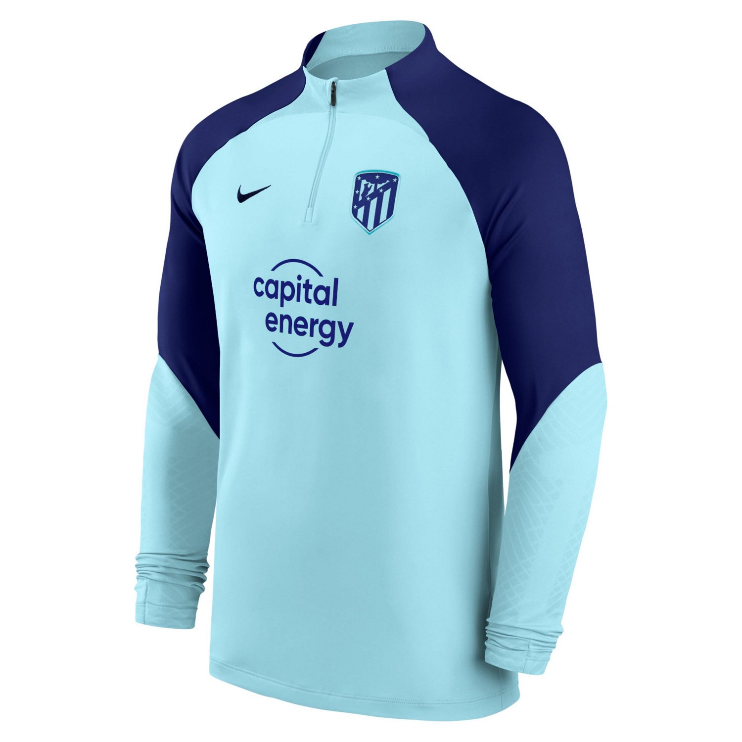 Nike Light Atletico de Madrid 2022 23 Strike Drill Performance Raglan Quarter-Zip Long Sleeve Top - view number 3