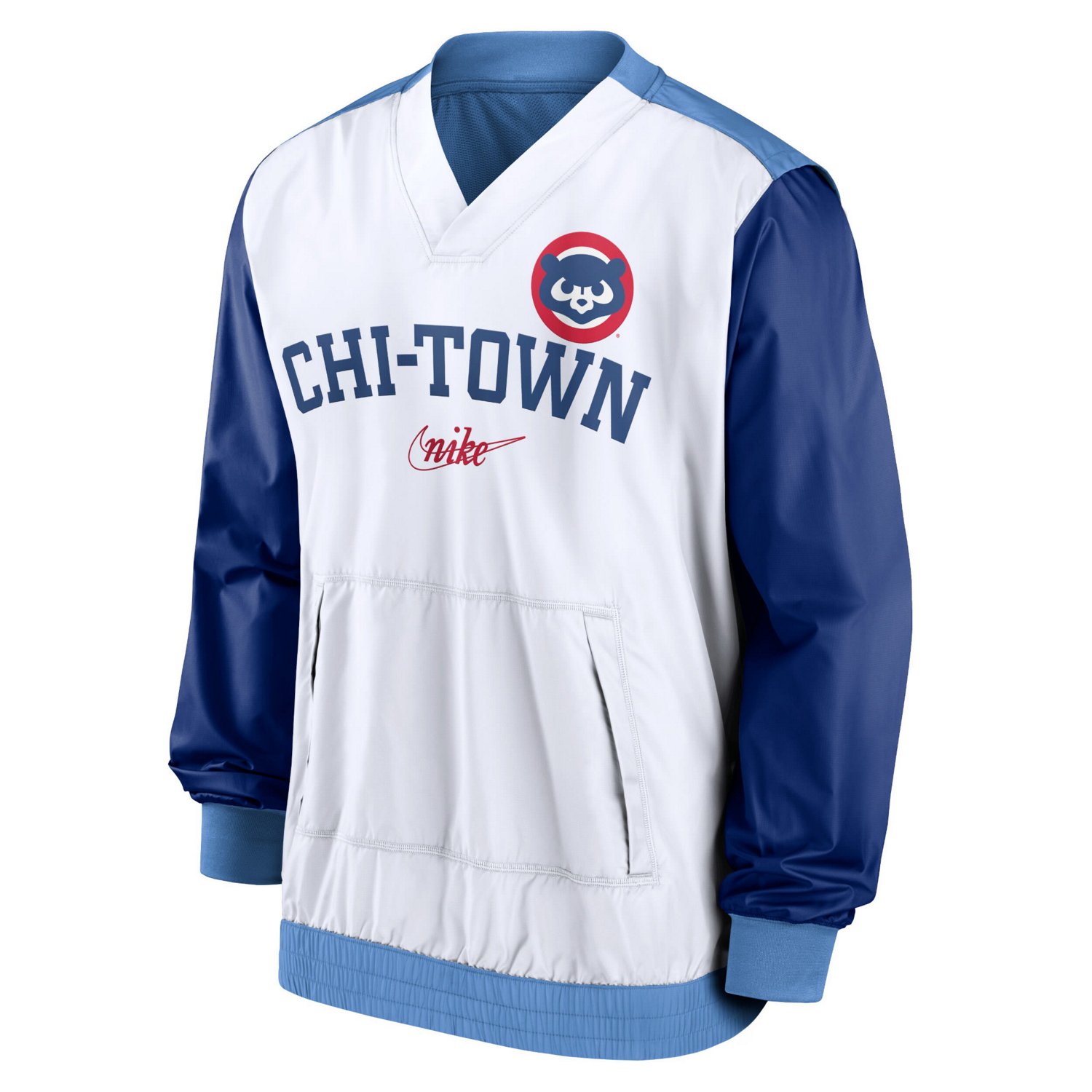 Nike Light Blue Chicago Cubs Rewind Warmup V-Neck Pullover Jacket - view number 2