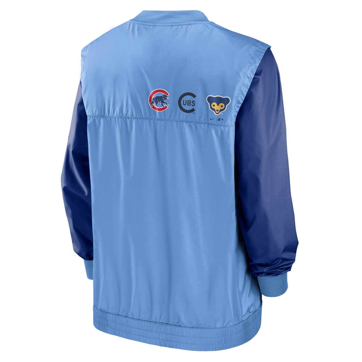 Nike Light Blue Chicago Cubs Rewind Warmup V-Neck Pullover Jacket - view number 3