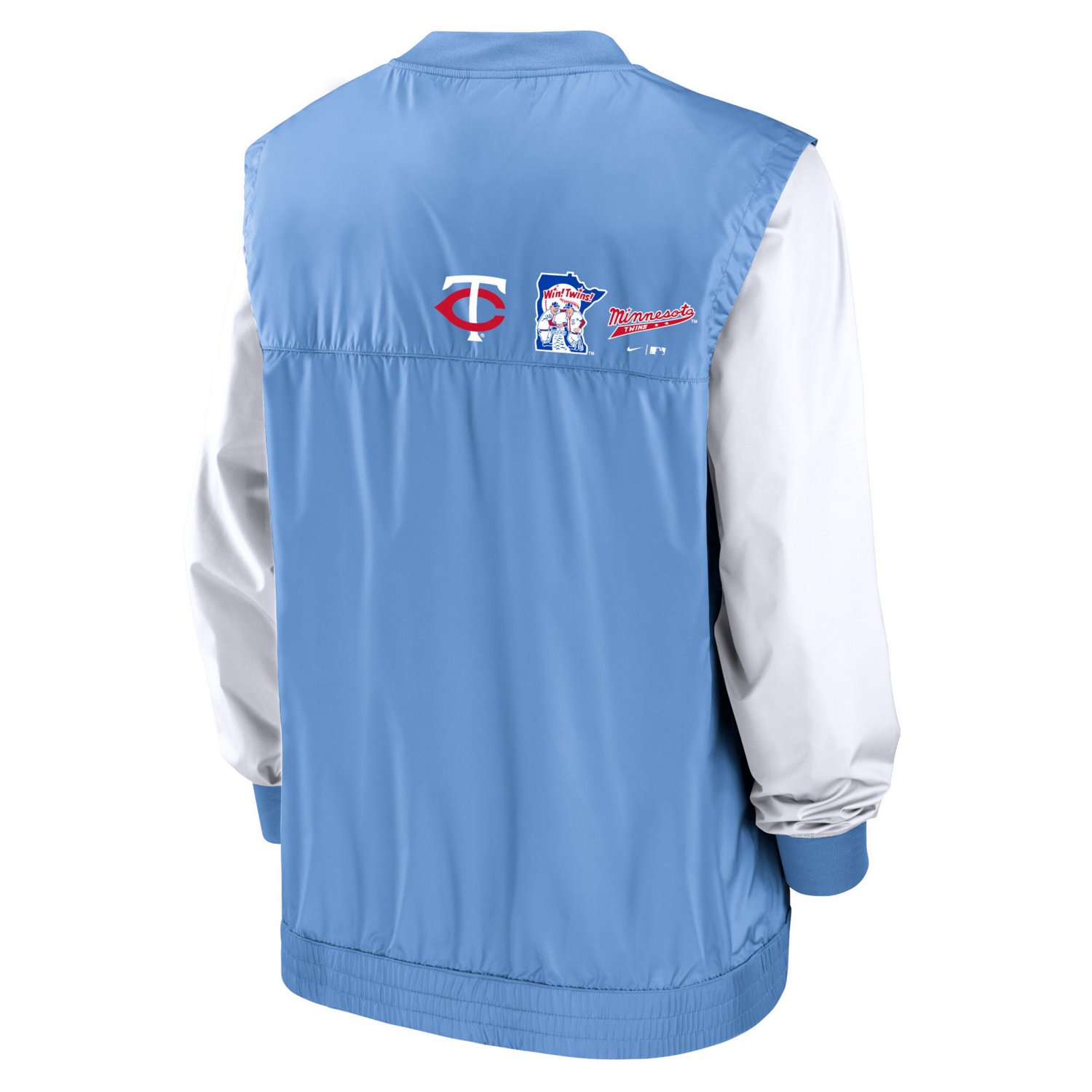 Nike Light Blue Minnesota Twins Rewind Warmup V-Neck Pullover Jacket - view number 3