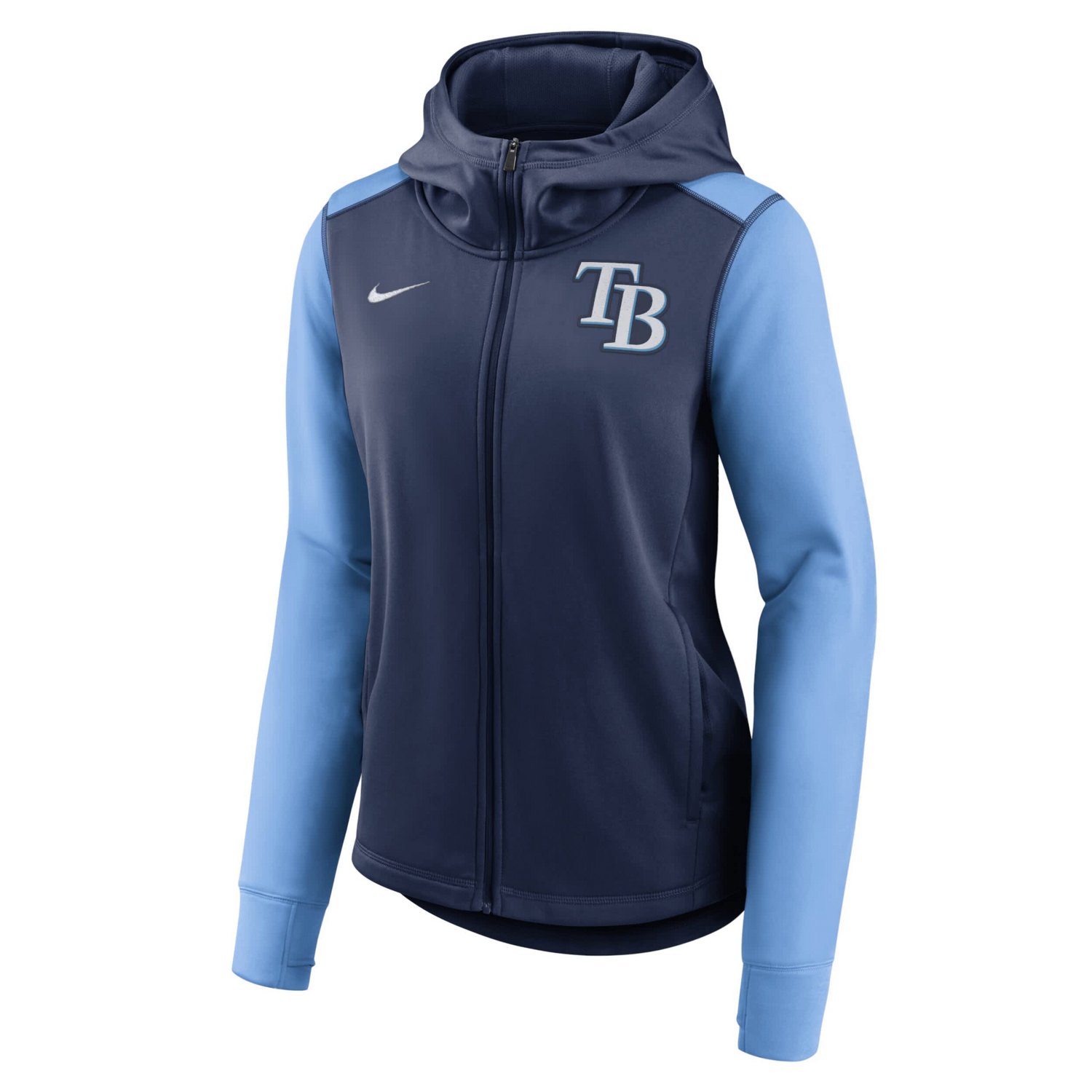 Nike Light Blue Tampa Bay Rays Authentic Collection Baseball Performance Full-Zip Hoodie                                         - view number 2