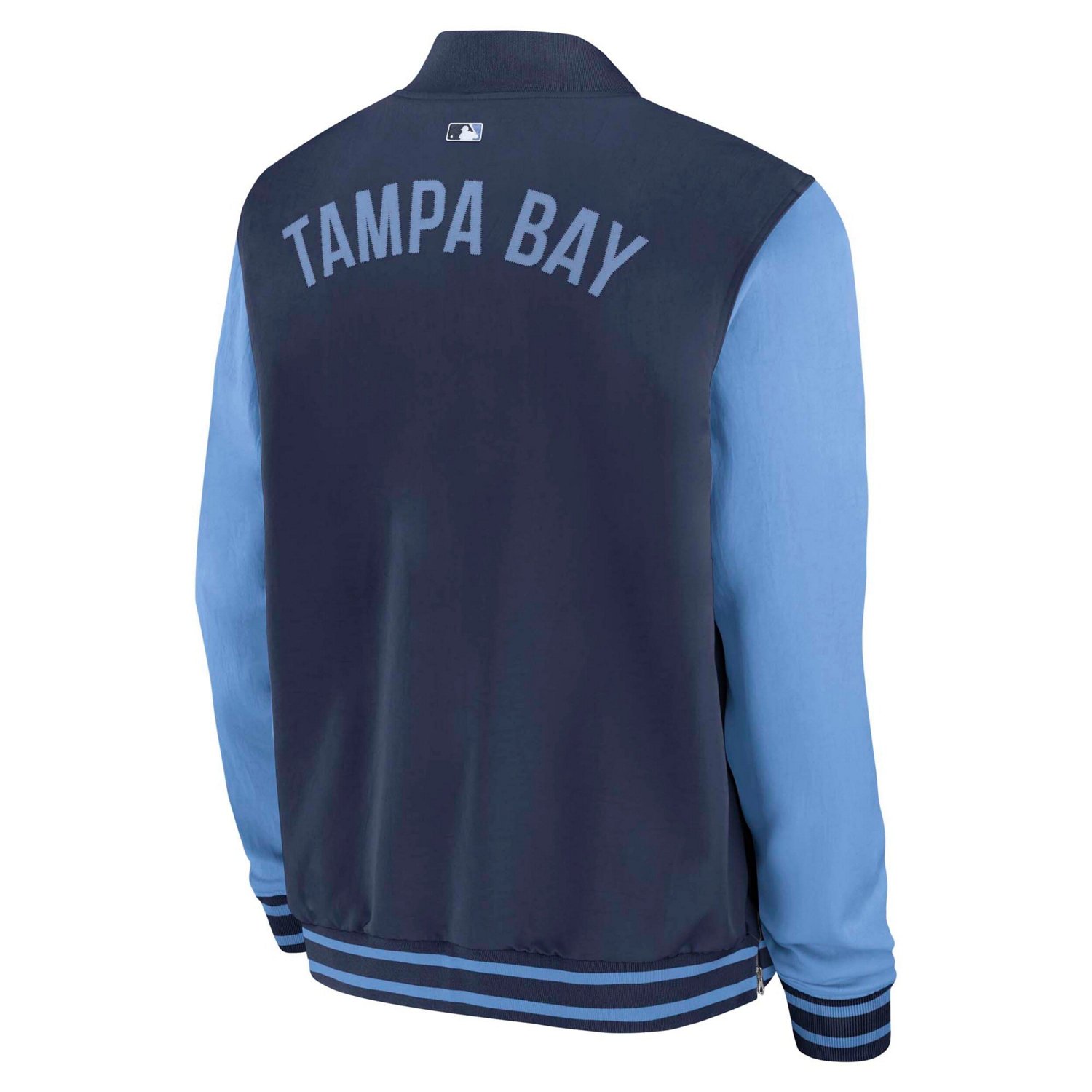 Nike Light Blue Tampa Bay Rays Authentic Collection Dugout Full-Zip Bomber Jacket - view number 3
