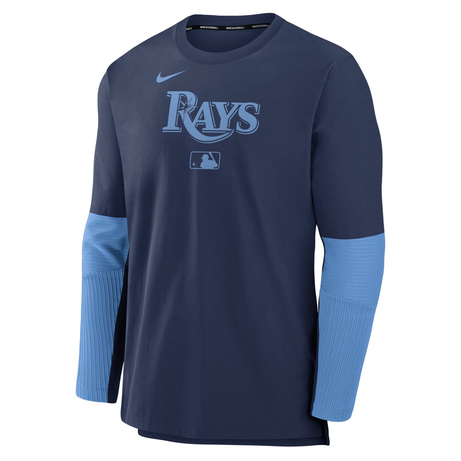 Nike Light Blue Tampa Bay Rays Authentic Collection Lightweight Player Tri-Blend Performance Pullover Sweatshirt - view number 2