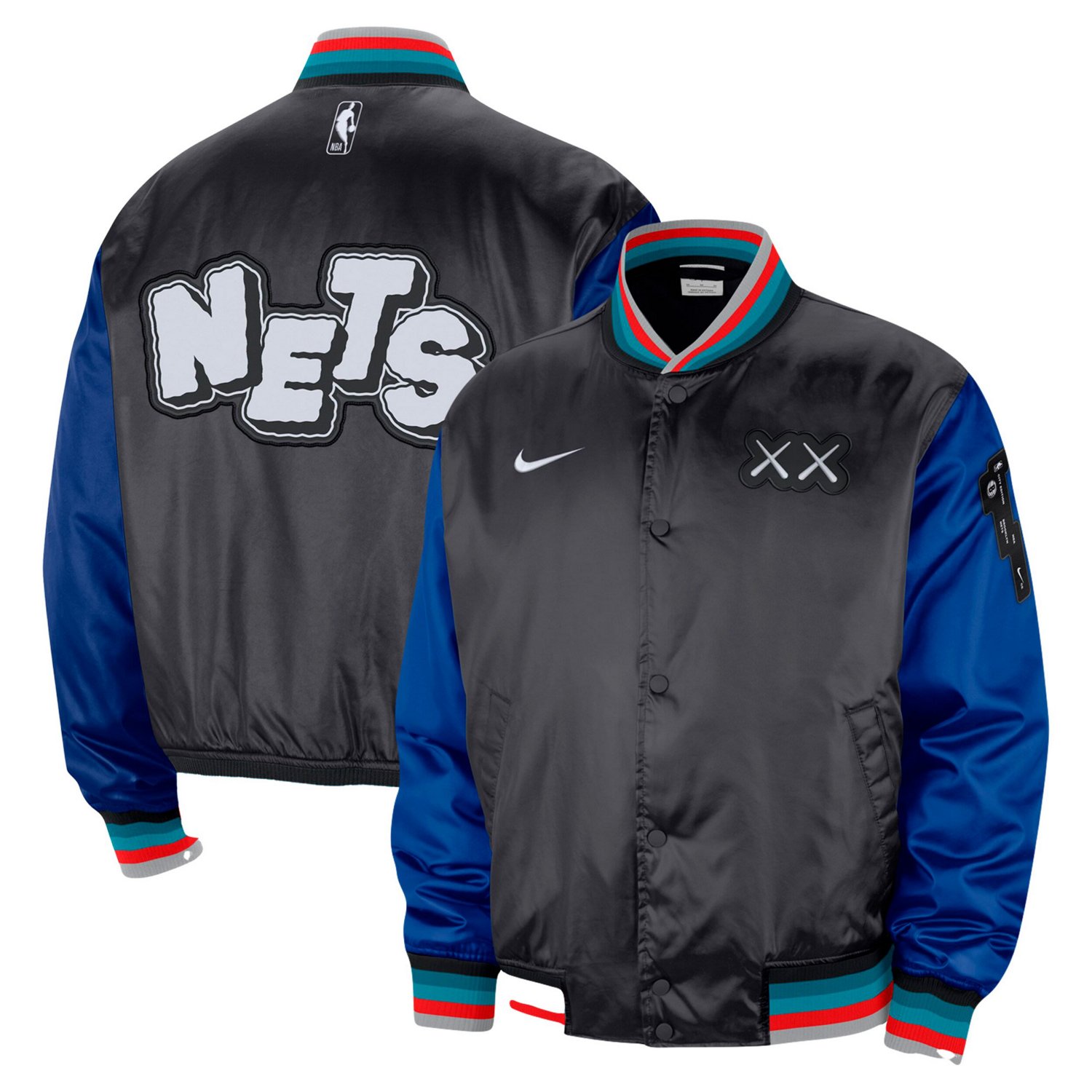 Nike Brooklyn Nets 2023 24 City Edition Courtside Premier Full-Snap Bomber Jacket - view number 1