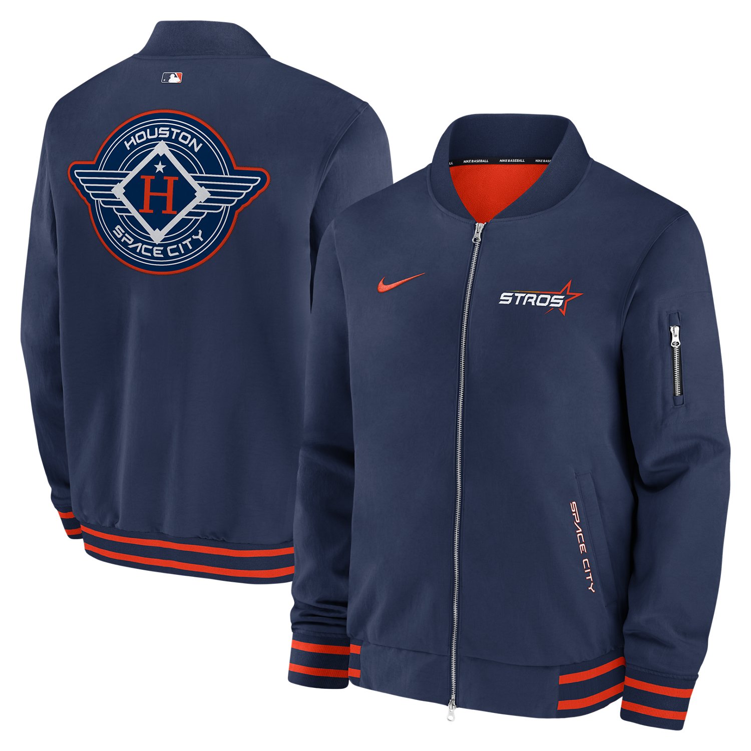 Nike Men's Houston Astros AC City Connect Bomber Jacket - view number 3