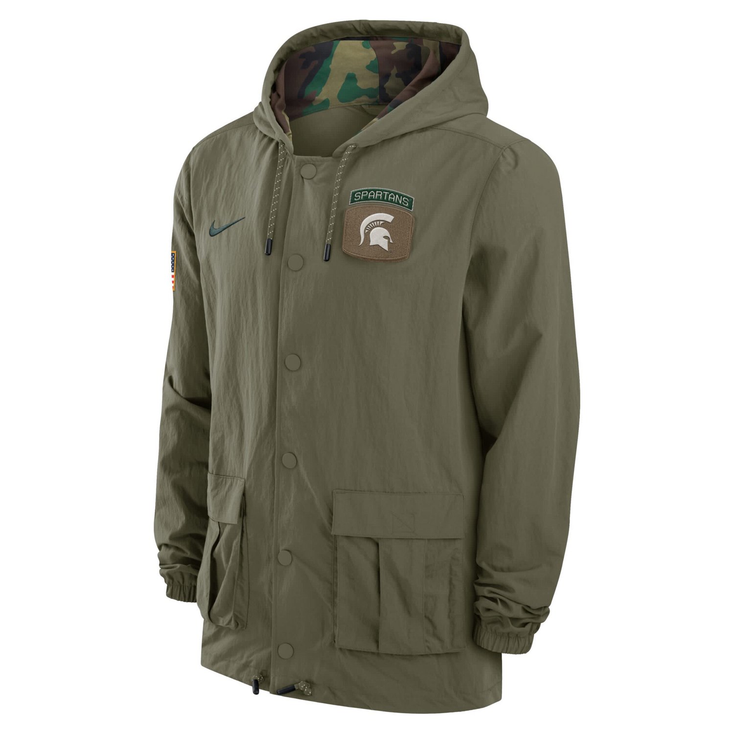 Nike Michigan State Spartans 2024 Military Appreciation Full-Snap Hoodie Jacket