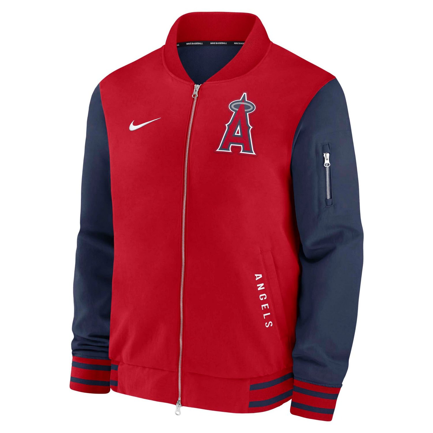 Nike Navy Los Angeles Angels Authentic Collection Dugout Full-Zip Bomber Jacket