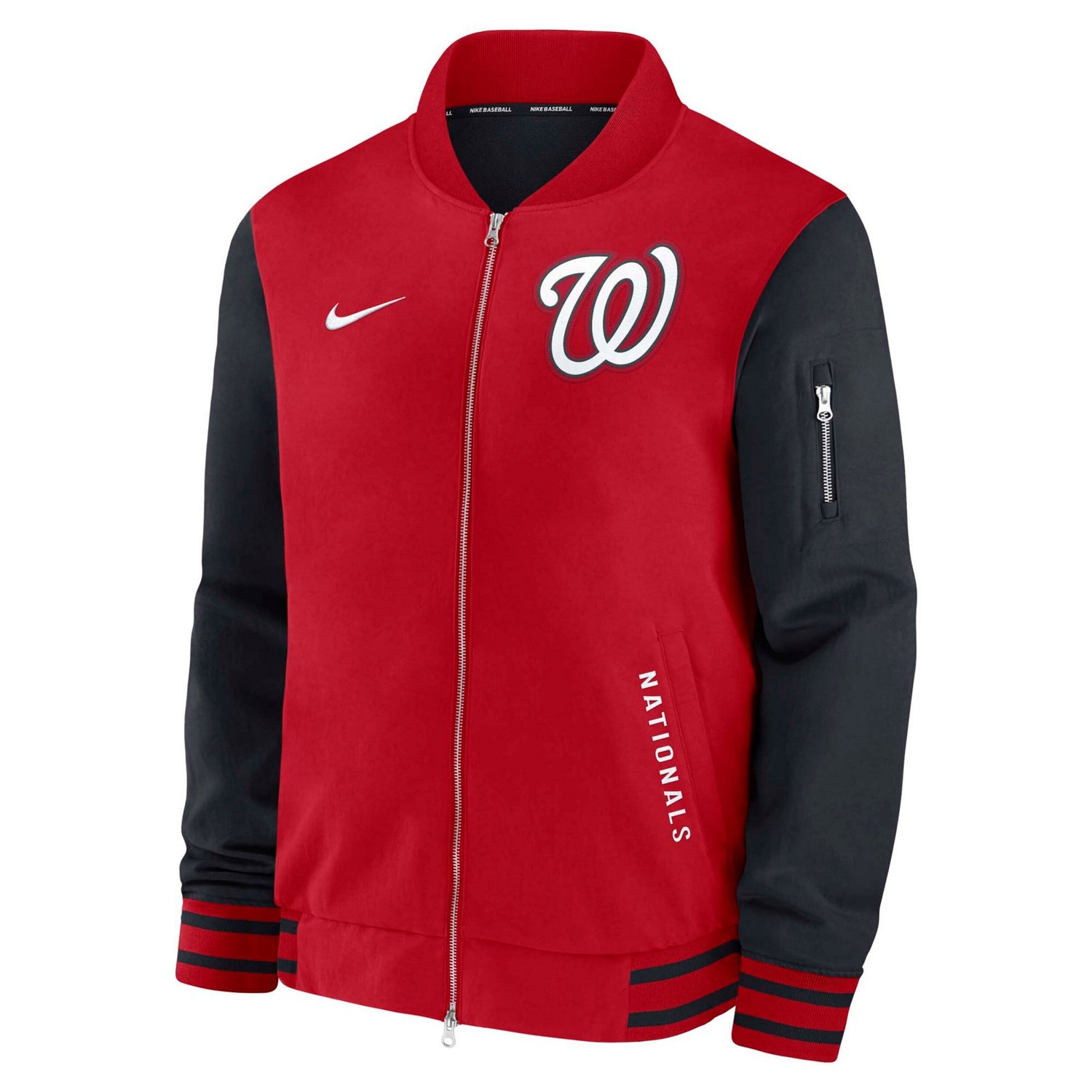 Nike Navy Washington Nationals Authentic Collection Dugout Full-Zip Bomber Jacket - view number 2