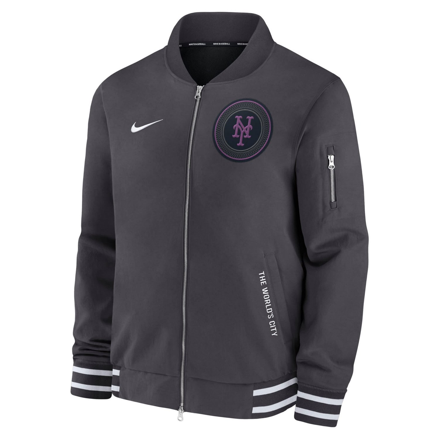 Nike New York Mets Authentic Collection City Connect Full-Zip Bomber Jacket                                                      - view number 2