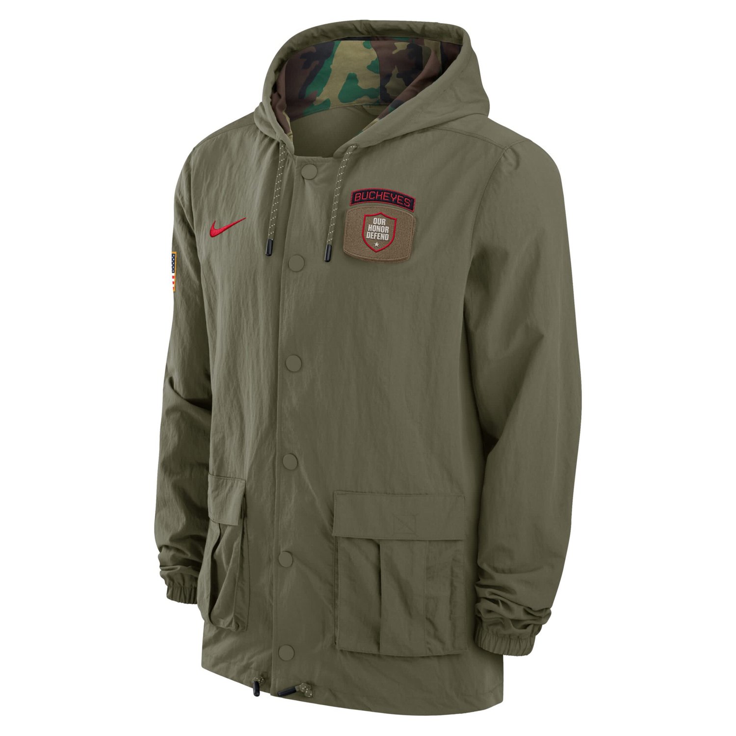 Nike Ohio State Buckeyes 2024 Military Appreciation Full-Snap Hoodie Military Jacket                                             - view number 2