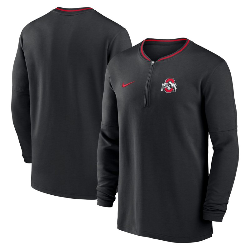 Nike Ohio State Buckeyes 2024 Sideline Coach Performance Half-Zip Long Sleeve Top Black, Small - NCAA Men's Fleece/Jackets at Academy Sports