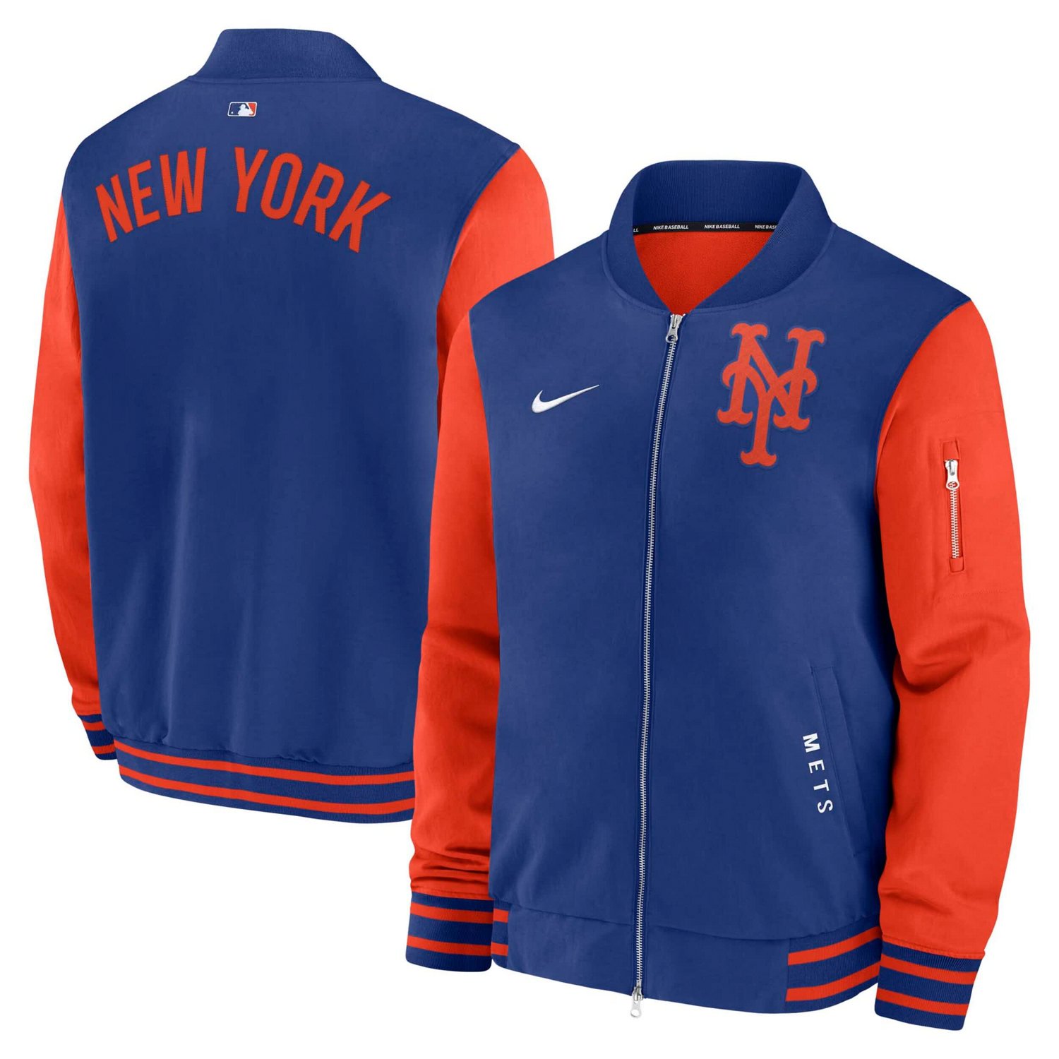 Nike Orange New York Mets Authentic Collection Dugout Full-Zip Bomber Jacket                                                     - view number 1
