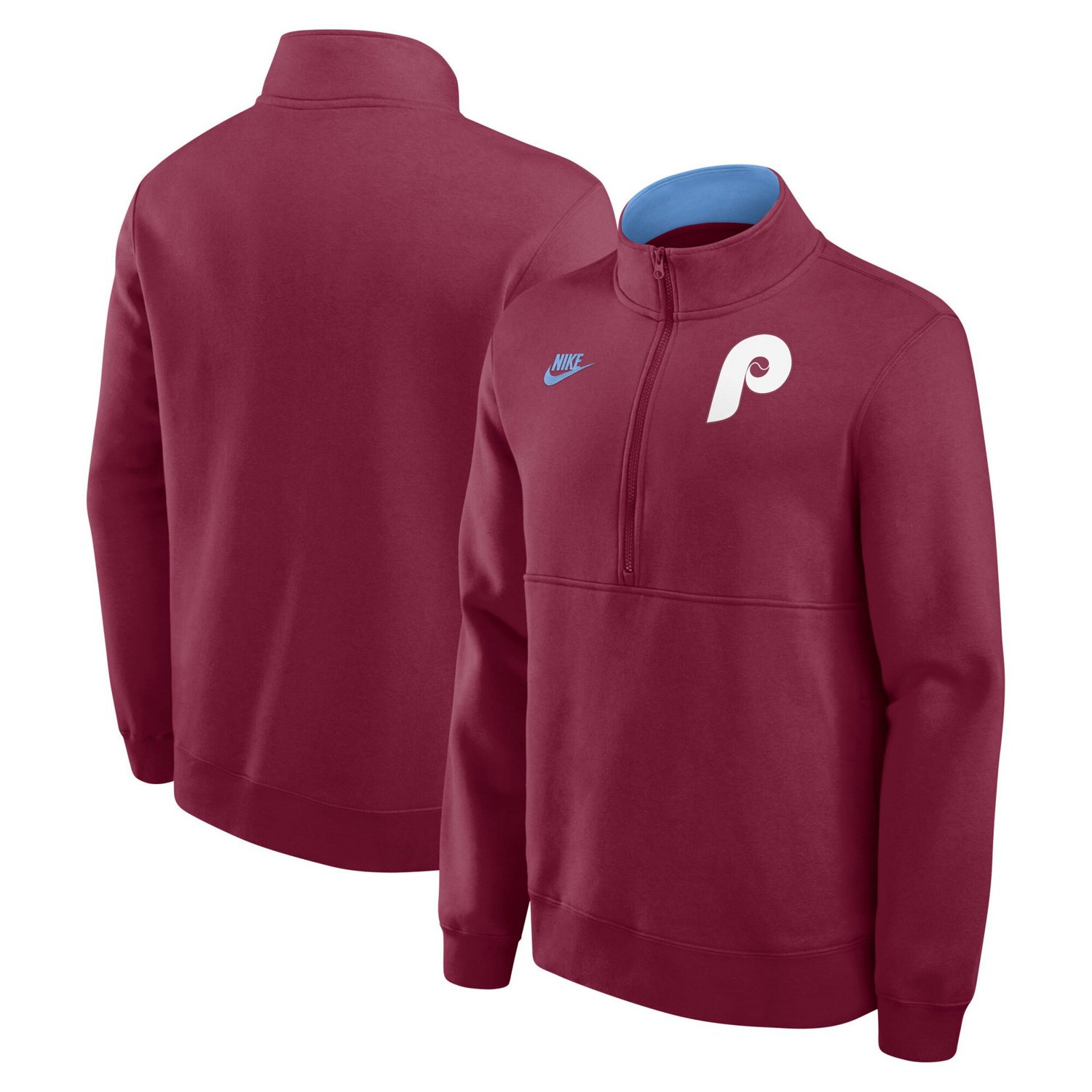 Nike Philadelphia Phillies Cooperstown Collection Fleece Half-Zip Pullover                                                      