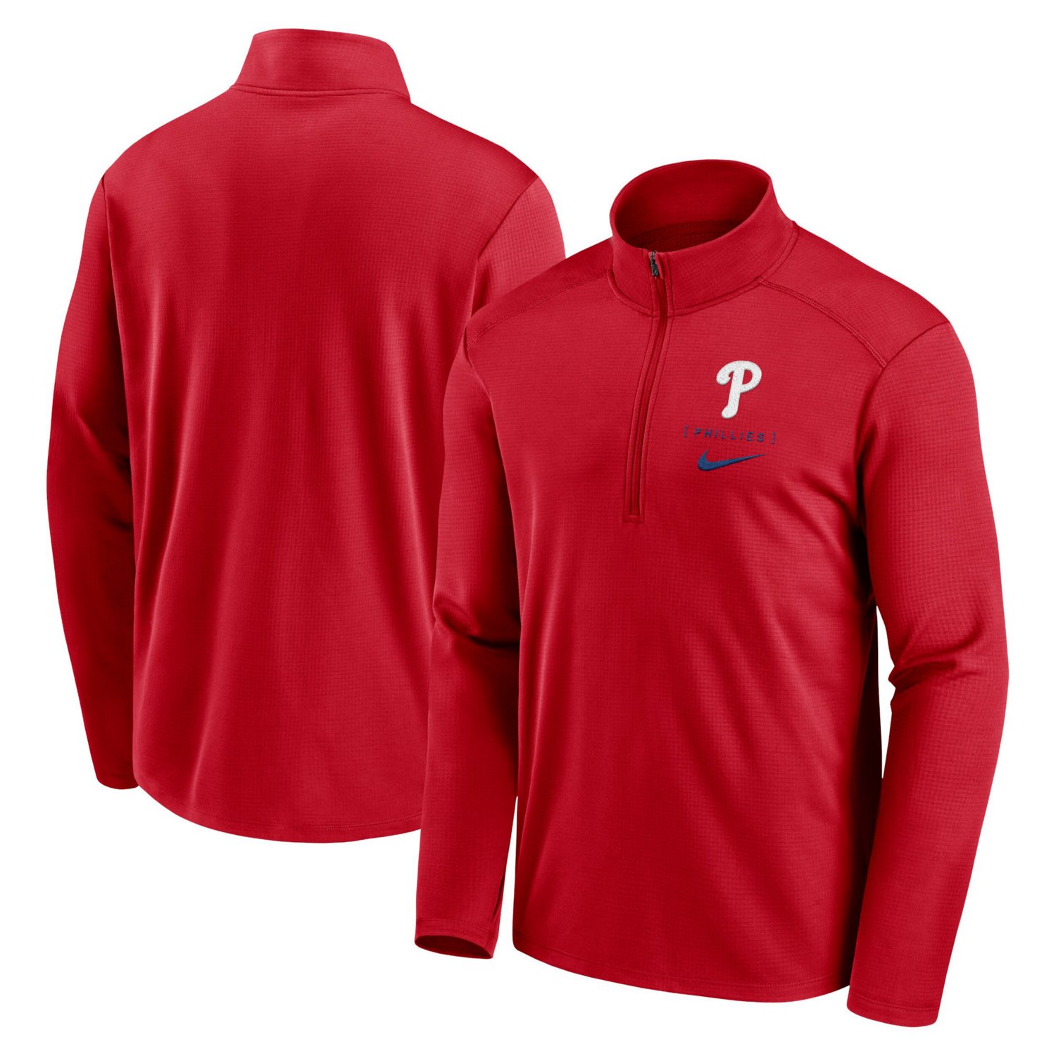 Nike Philadelphia Phillies Franchise Logo Pacer Performance Half-Zip Top