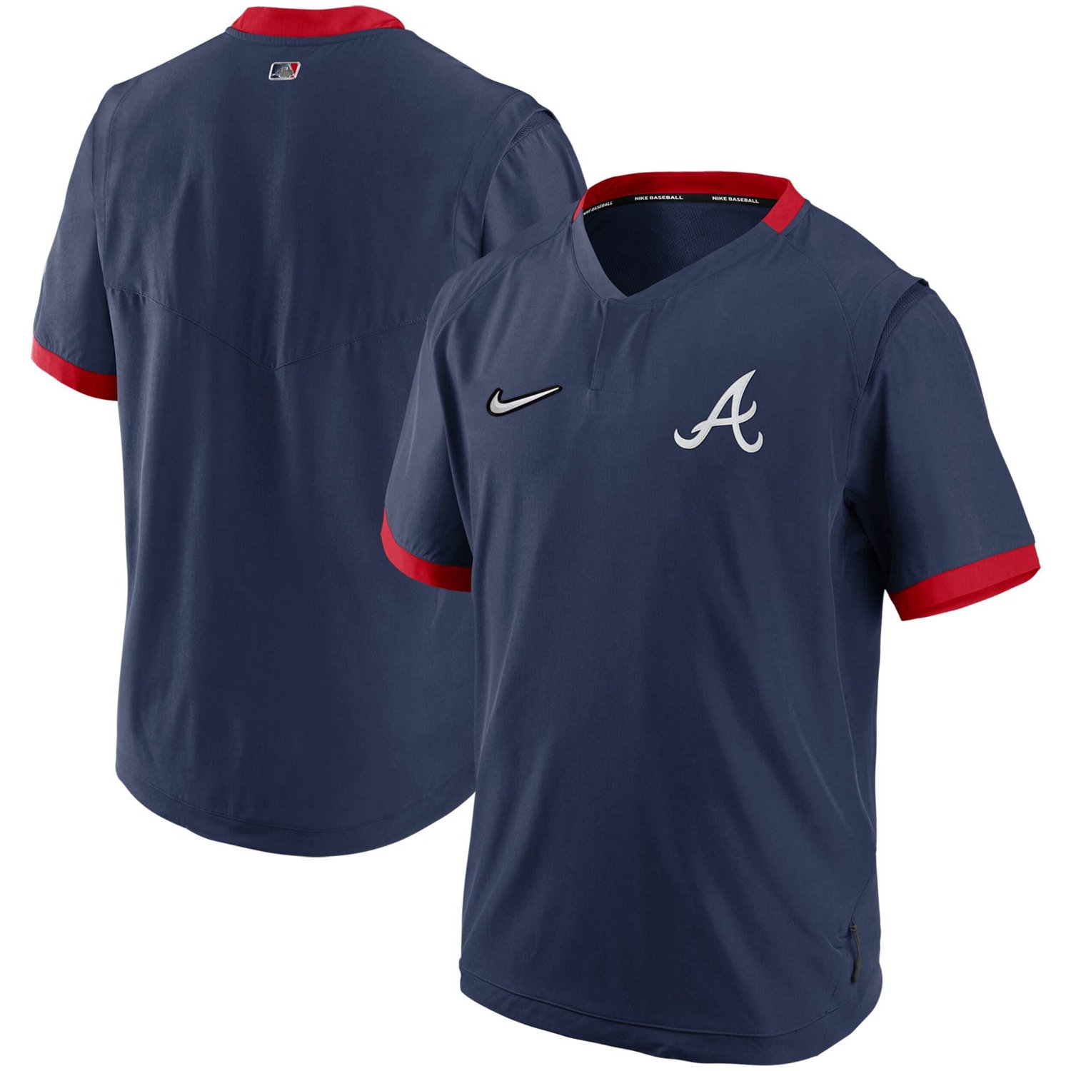 Nike /Red Atlanta Braves Authentic Collection Short Sleeve Hot Pullover Jacket