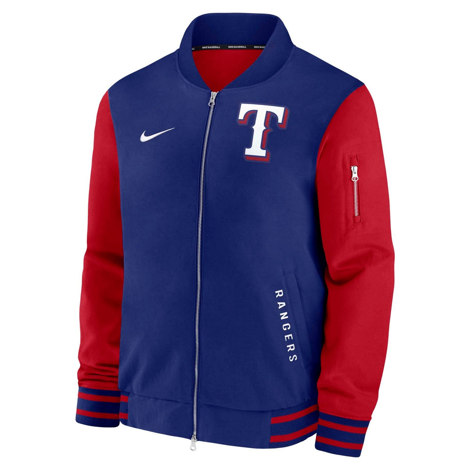 Nike Red Texas Rangers Authentic Collection Dugout Full-Zip Bomber Jacket - view number 2