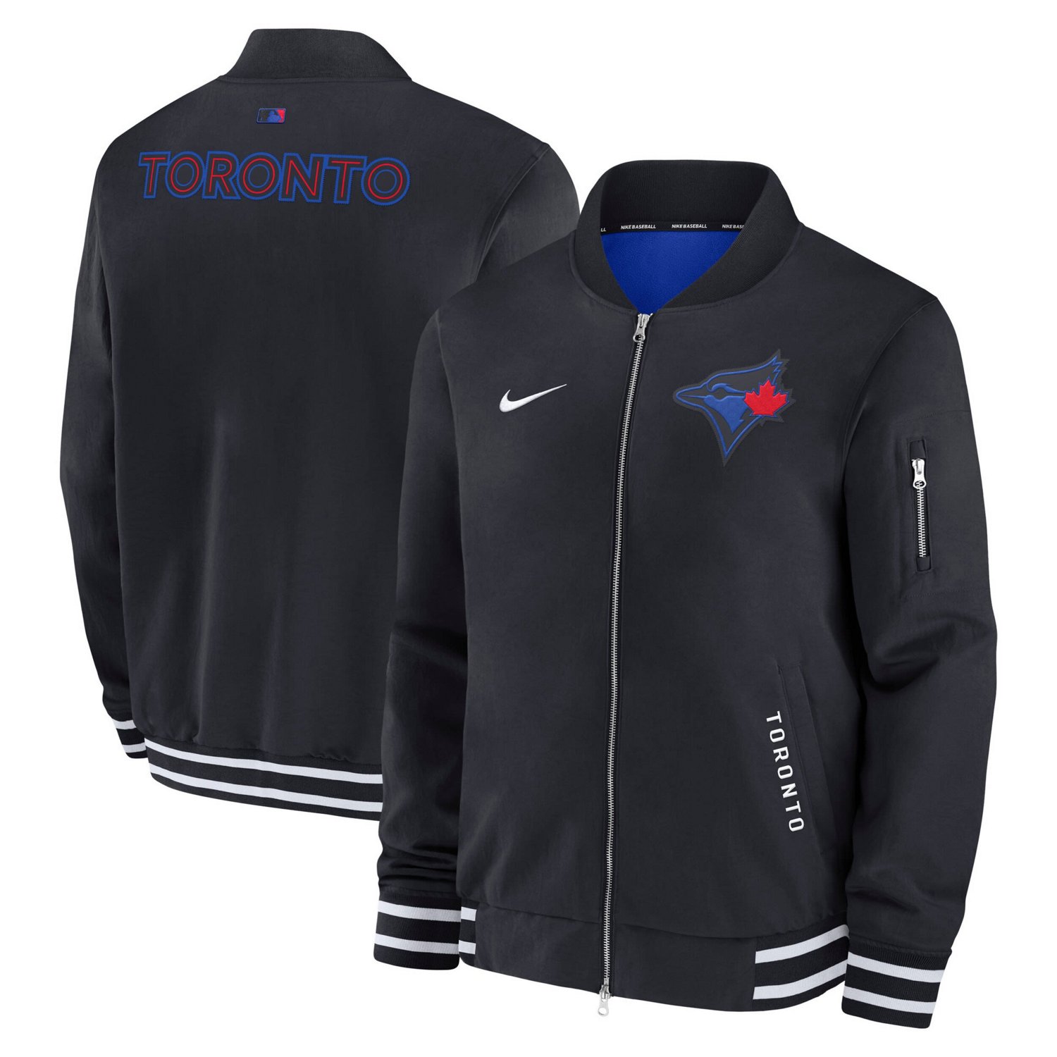 Nike Toronto Blue Jays Authentic Collection City Connect Full-Zip Bomber Jacket                                                  - view number 1