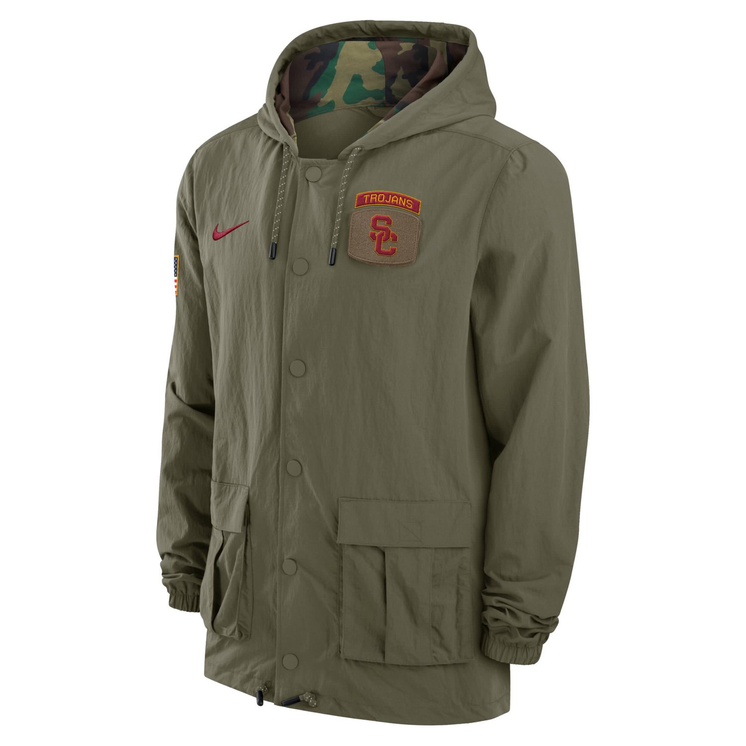 Nike USC Trojans 2024 Military Appreciation Full-Snap Hoodie Military Jacket                                                     - view number 2