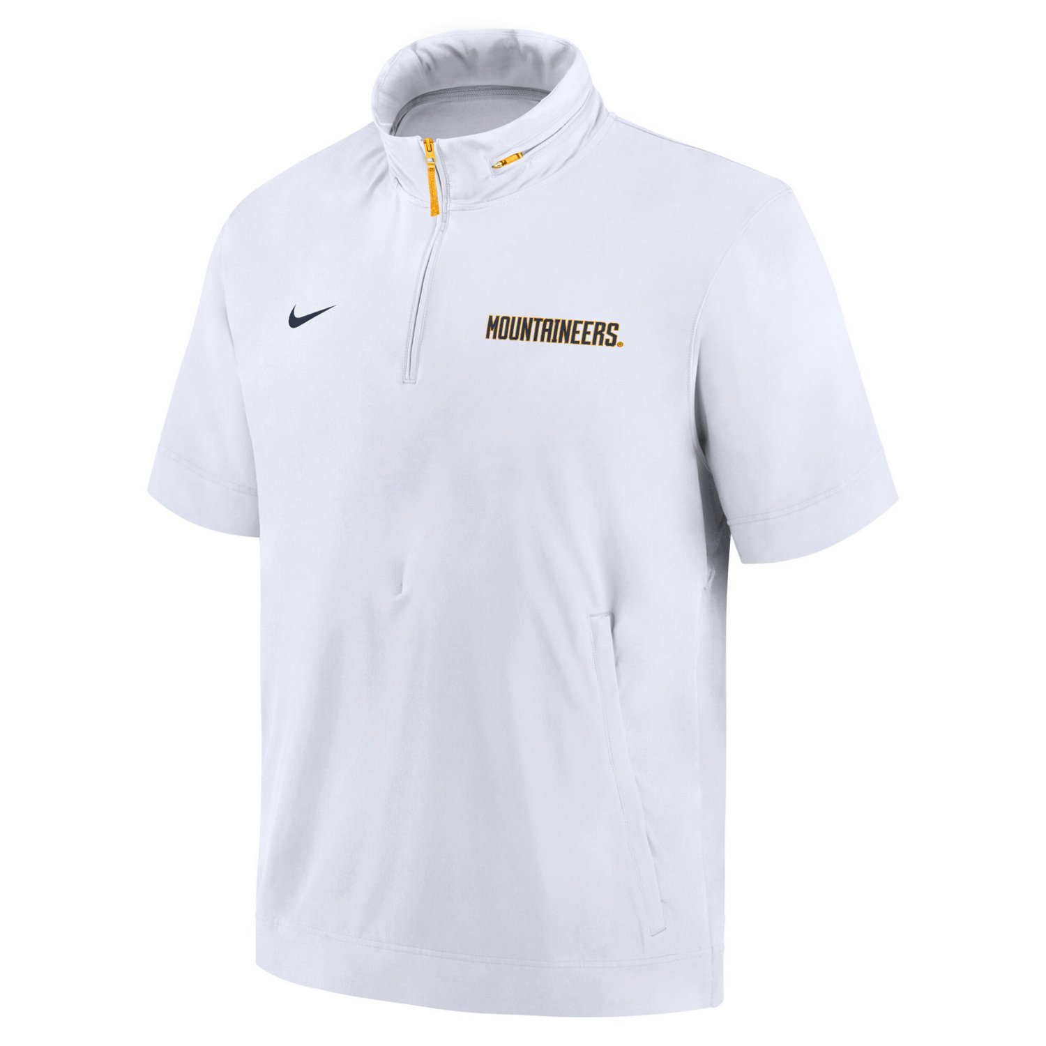 Nike West Virginia Mountaineers 2024 Sideline Coach Short Sleeve Half-Zip Hoodie Jacket - view number 2