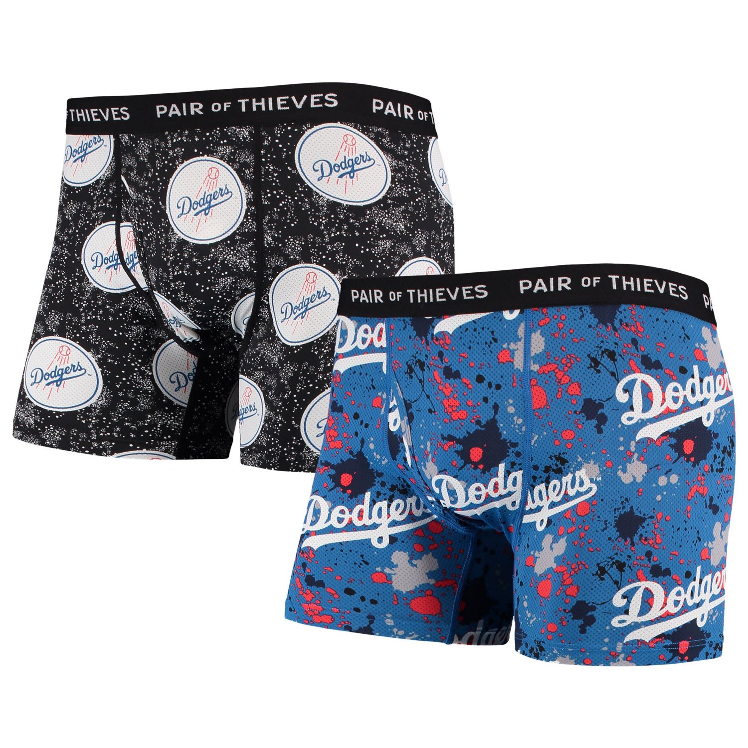 Pair of Thieves Black Los Angeles Dodgers Super Fit 2-Pack Boxer Briefs Set