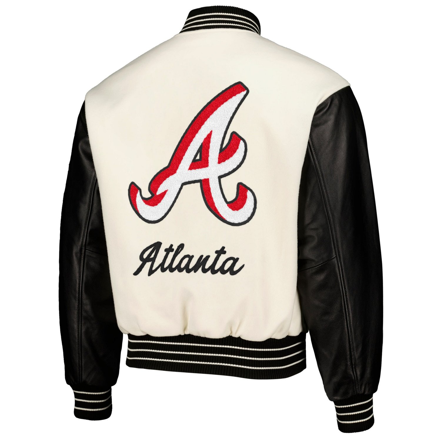 PLEASURES Atlanta Braves Full-Snap Varsity Jacket - view number 3