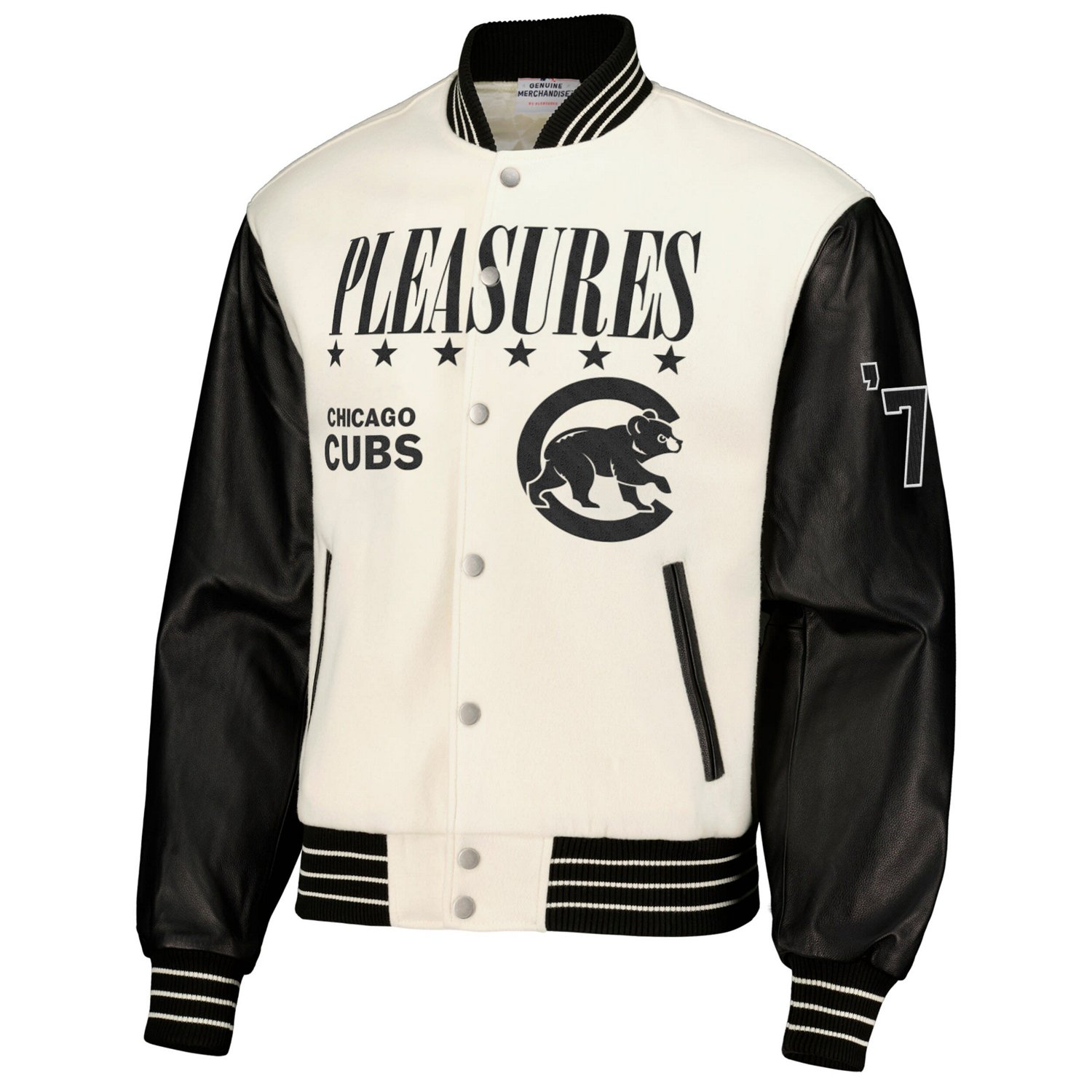 PLEASURES Chicago Cubs Full-Snap Varsity Jacket - view number 2