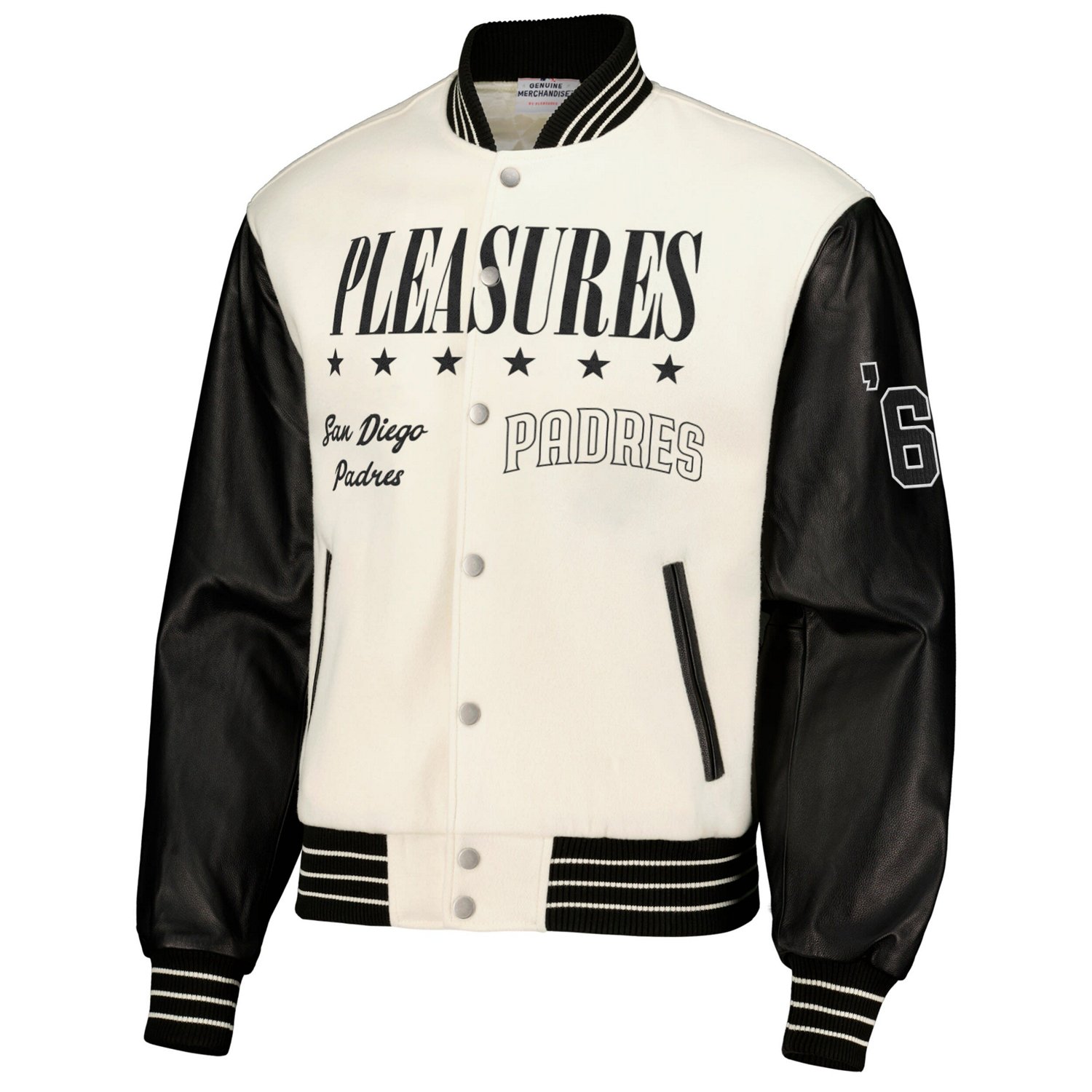 PLEASURES San Diego Padres Full-Snap Varsity Jacket - view number 2