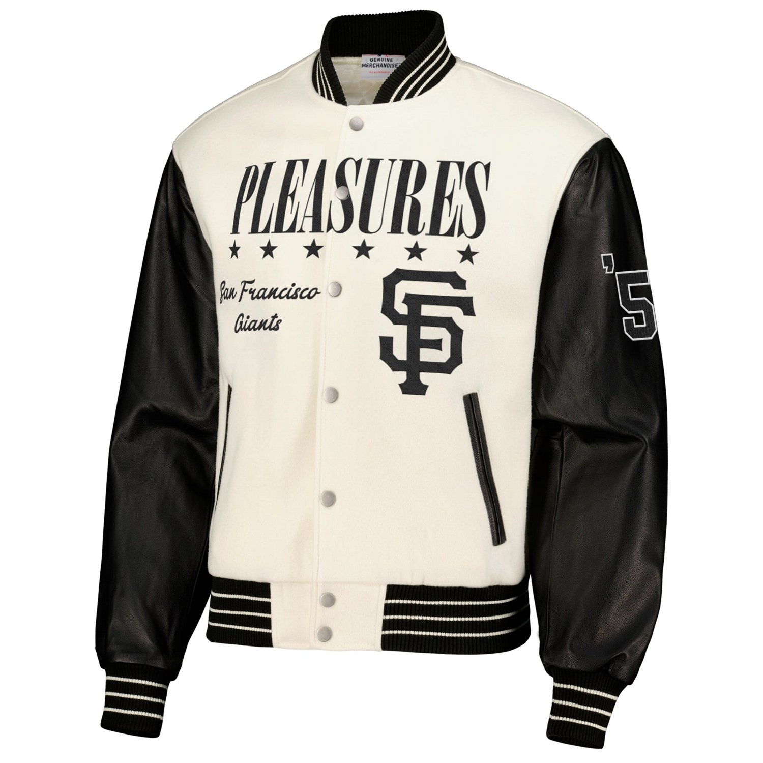 PLEASURES San Francisco Giants Full-Snap Varsity Jacket - view number 2