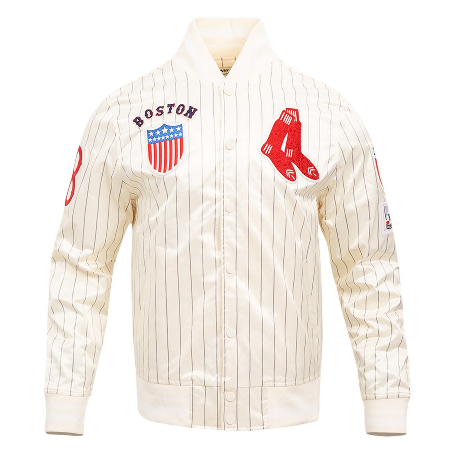 Pro Standard Boston Red Sox Cooperstown Collection Pinstripe Retro Classic Satin Full-Snap Jacket - view number 3