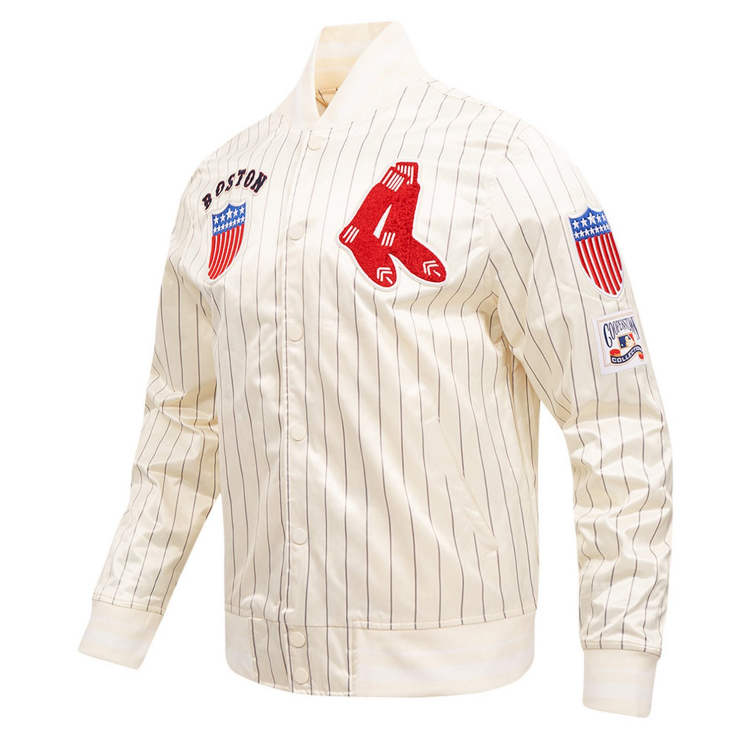Pro Standard Boston Red Sox Cooperstown Collection Pinstripe Retro Classic Satin Full-Snap Jacket - view number 2
