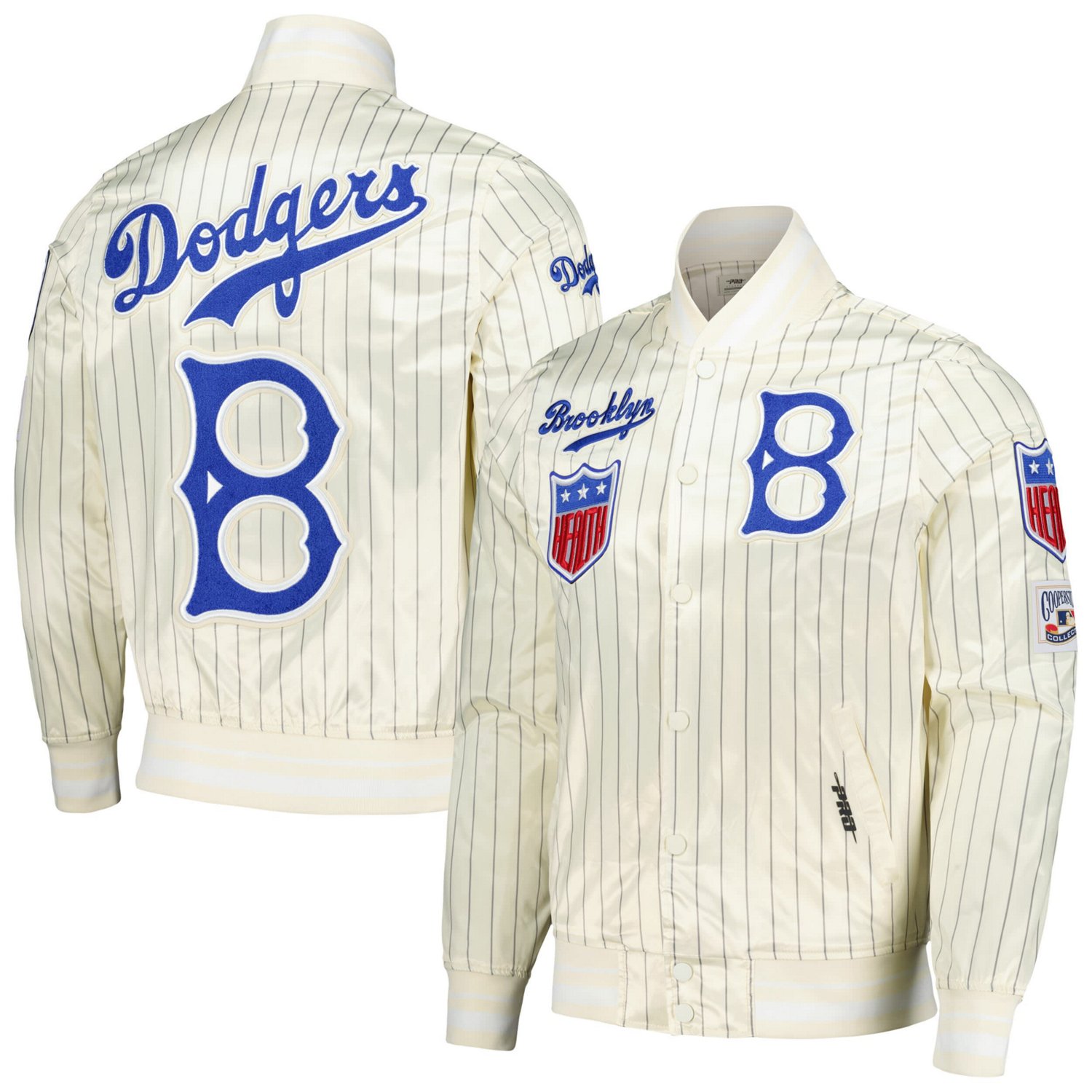 Pro Standard Brooklyn Dodgers Cooperstown Collection Pinstripe Retro Classic Satin Full-Snap Jacket
