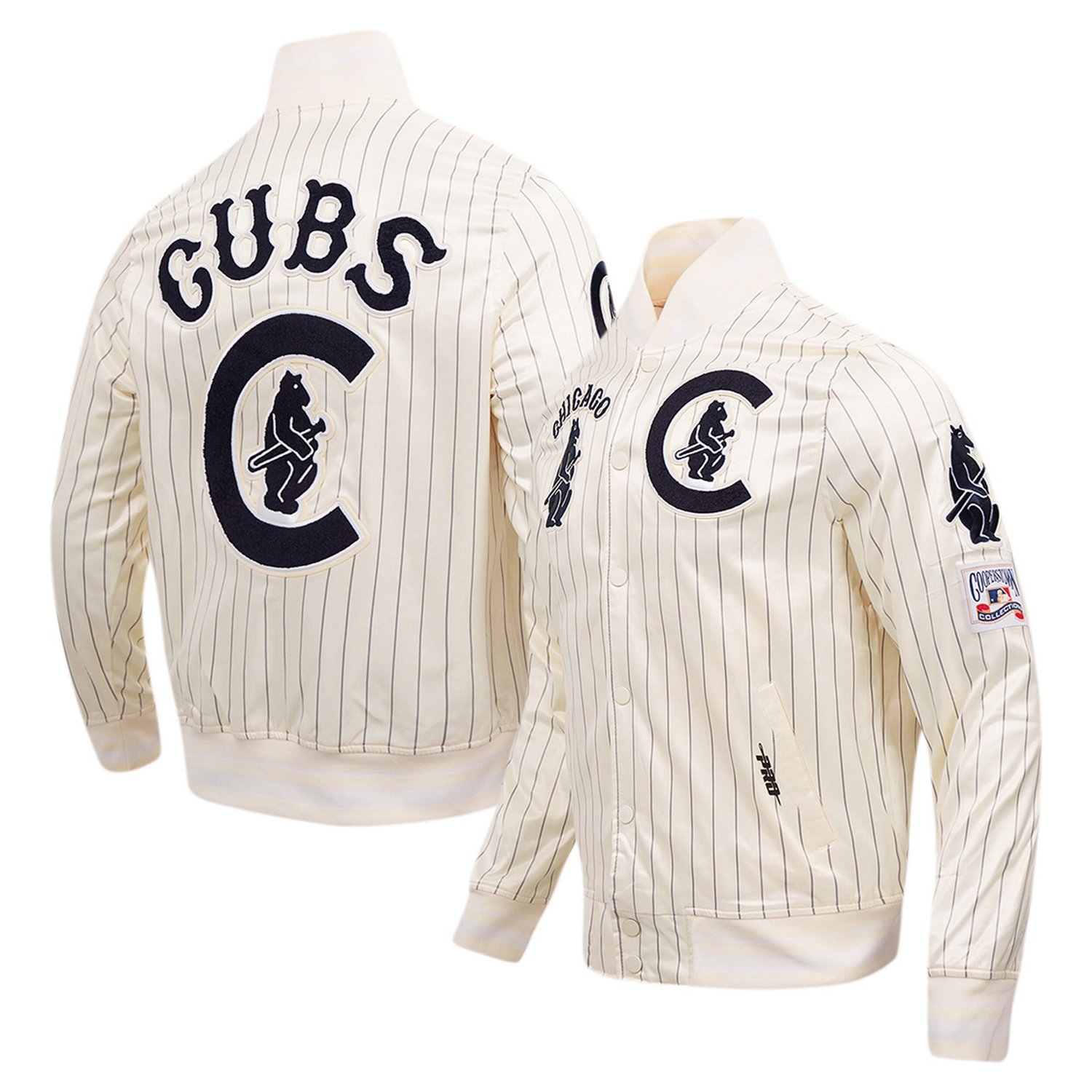 Pro Standard Chicago Cubs Cooperstown Collection Pinstripe Retro Classic Satin Full-Snap Jacket