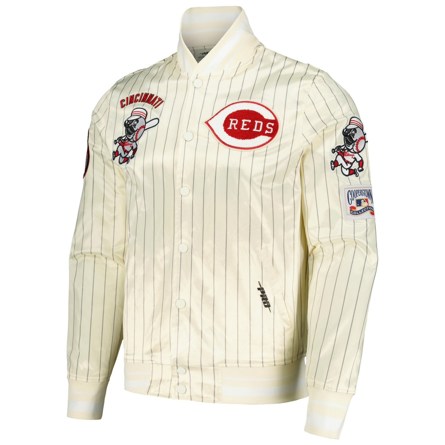 Pro Standard Cincinnati Reds Cooperstown Collection Pinstripe Retro Classic Satin Full-Snap Jacket