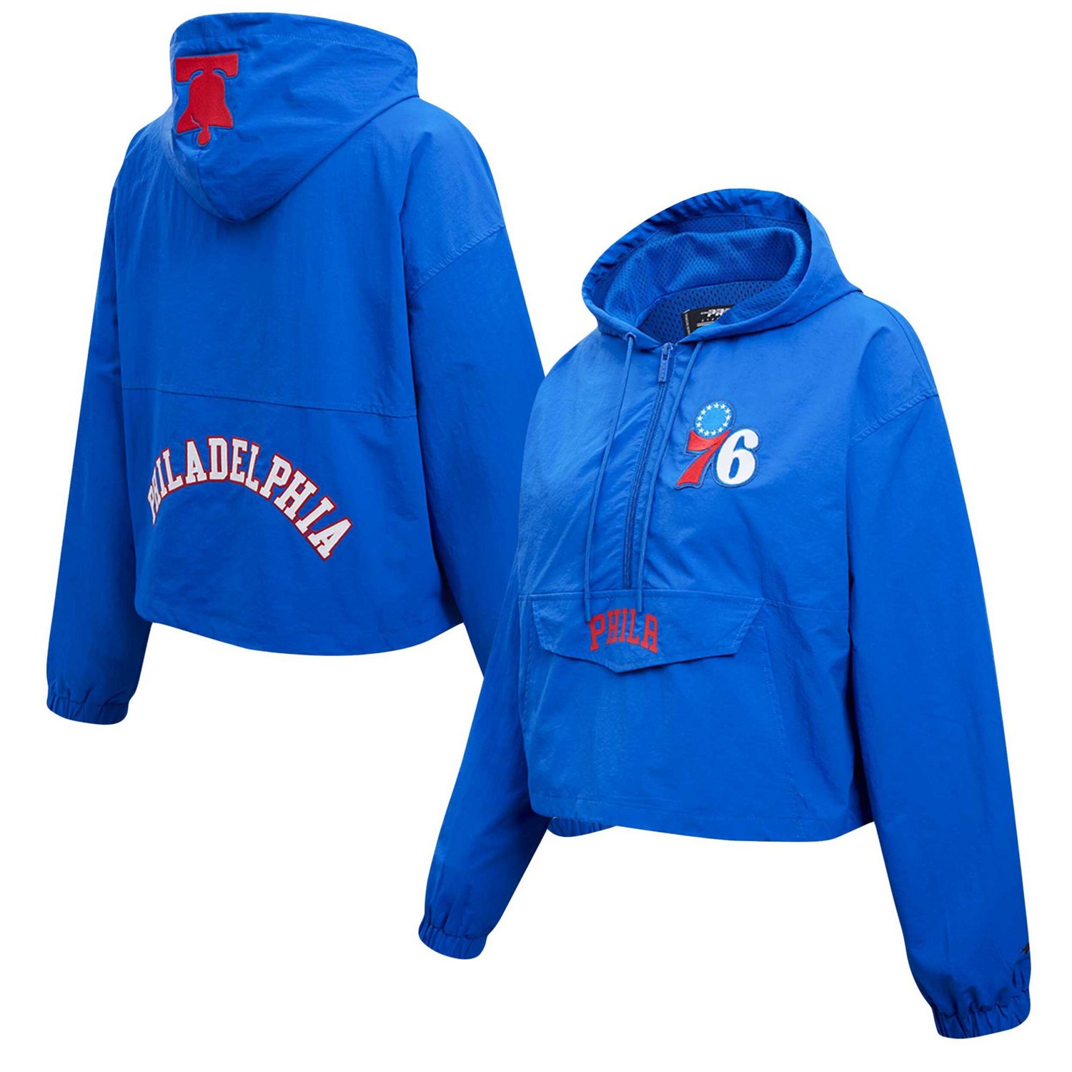 Pro Standard Philadelphia 76ers Classic Wind Woven Cropped Half-Zip Jacket                                                       - view number 1