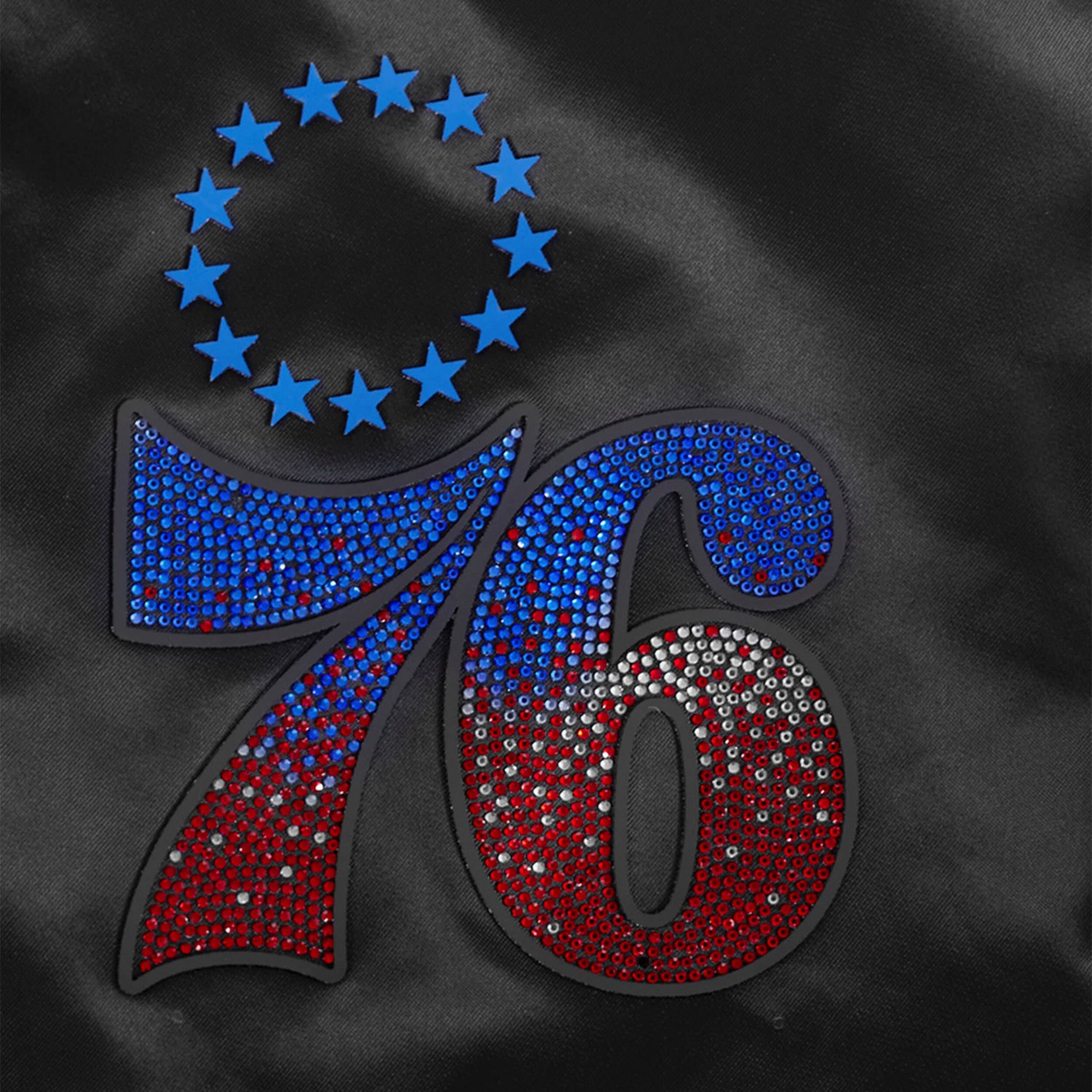 Pro Standard Philadelphia 76ers Jeweled Satin Full-Snap Jacket