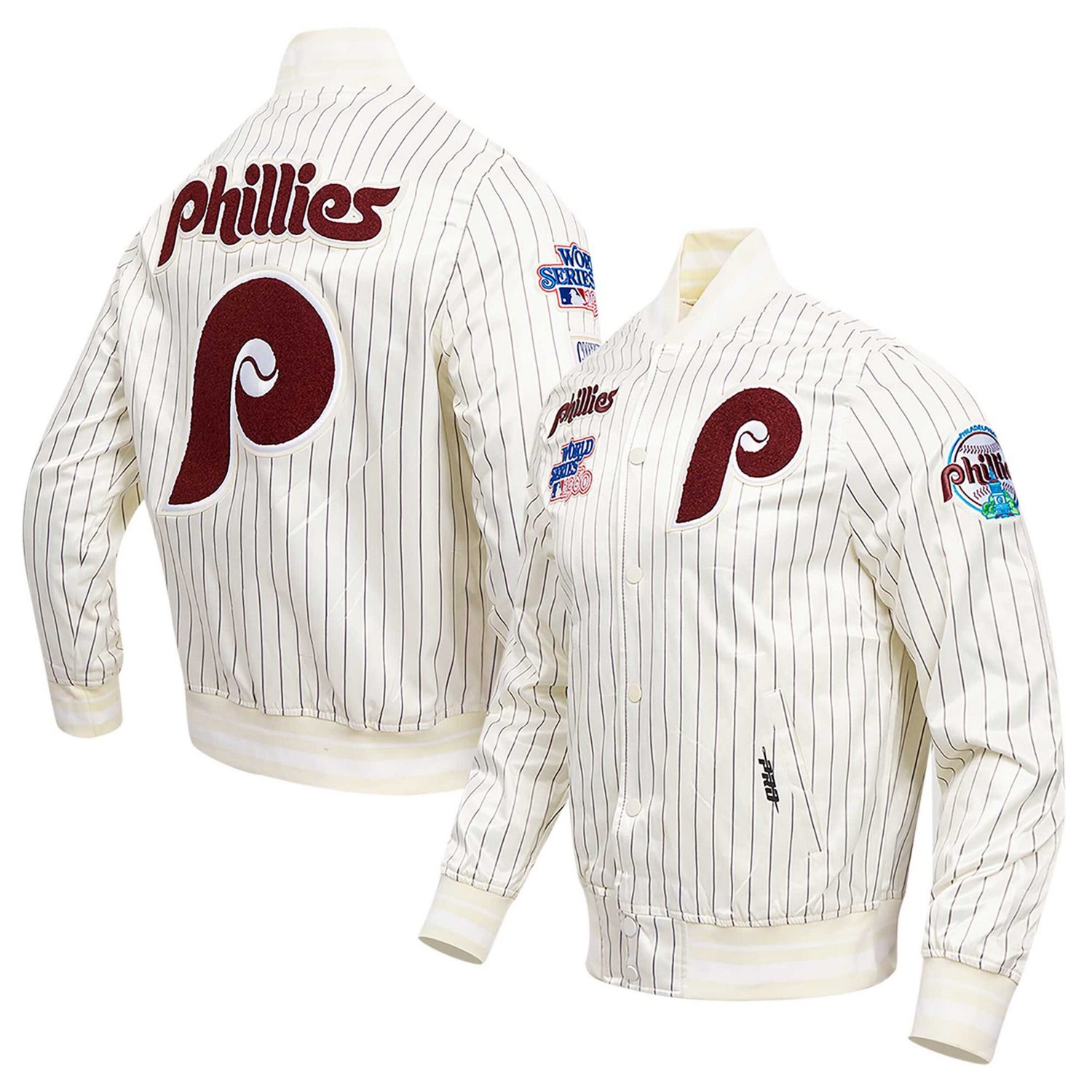 Pro Standard Philadelphia Phillies Cooperstown Collection Pinstripe Retro Classic Satin Full-Snap Jacket                         - view number 1
