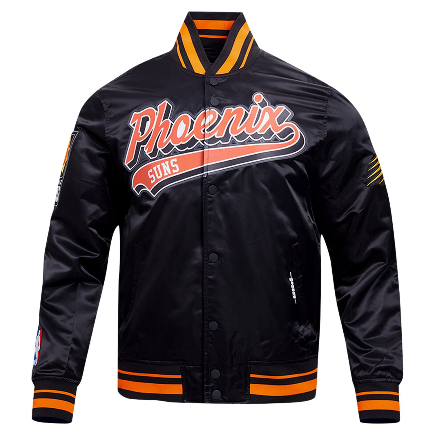 Pro Standard Phoenix Suns Script Tail Full-Snap Satin Varsity Jacket