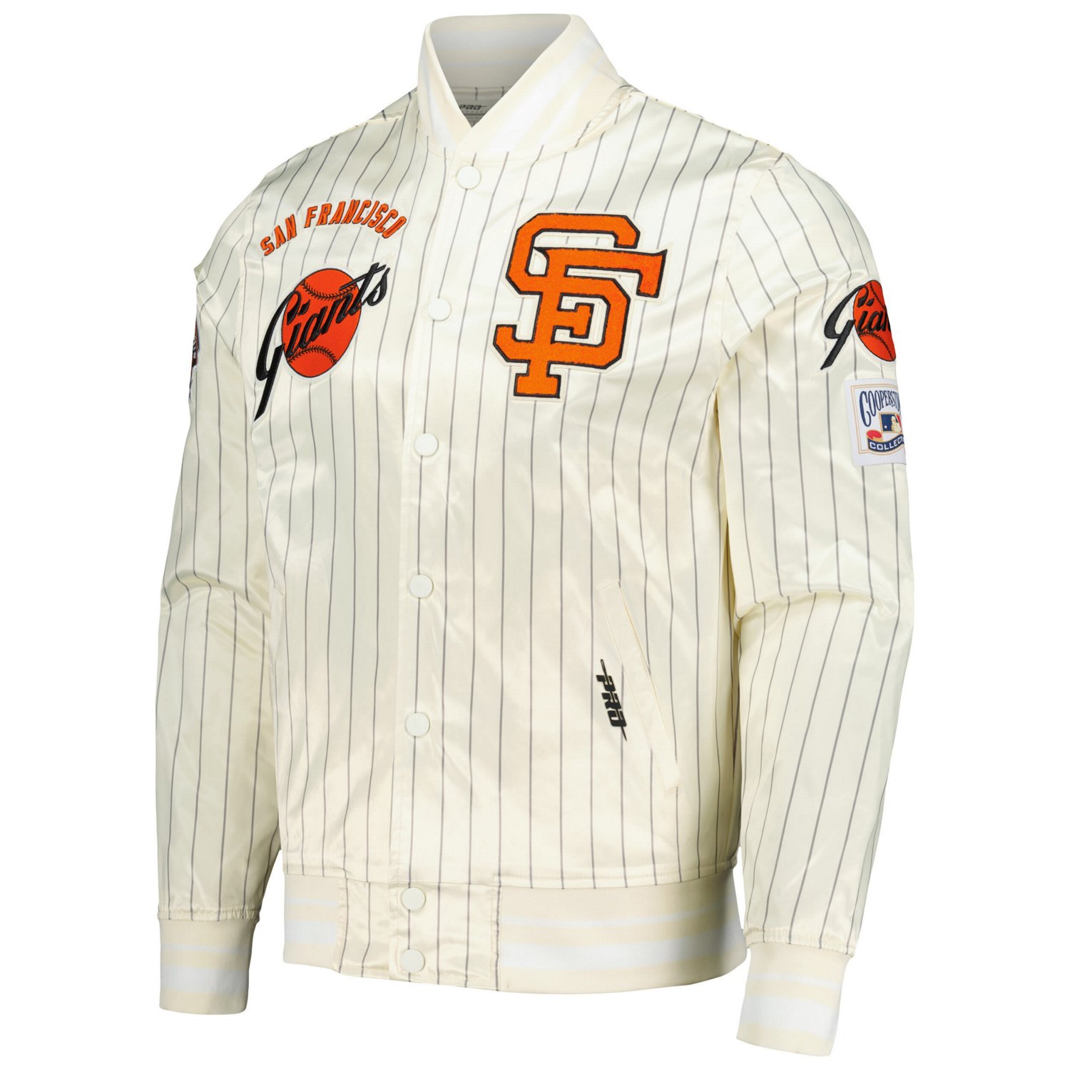Pro Standard San Francisco Giants Cooperstown Collection Pinstripe Retro Classic Satin Full-Snap Jacket - view number 2