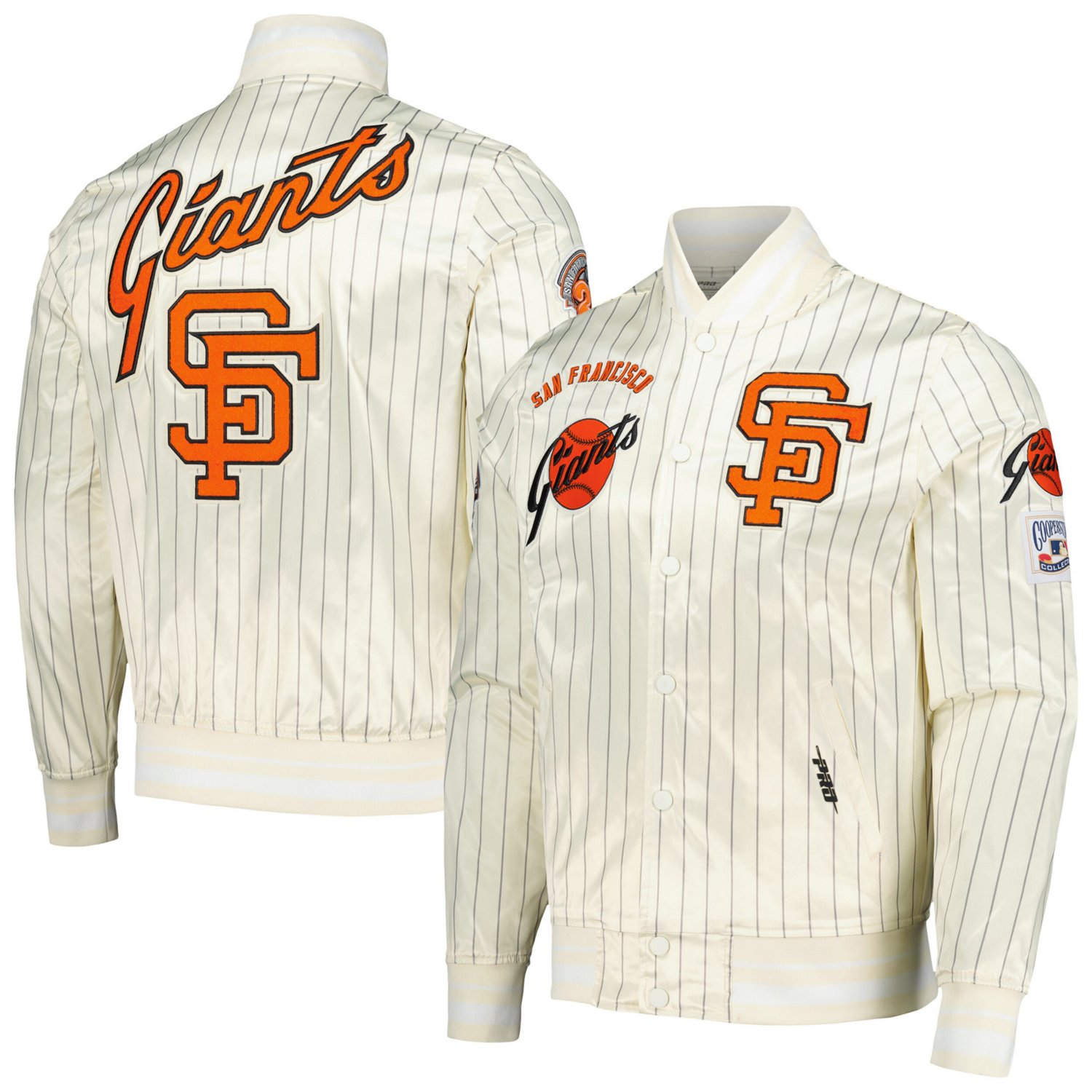 Pro Standard San Francisco Giants Cooperstown Collection Pinstripe Retro Classic Satin Full-Snap Jacket