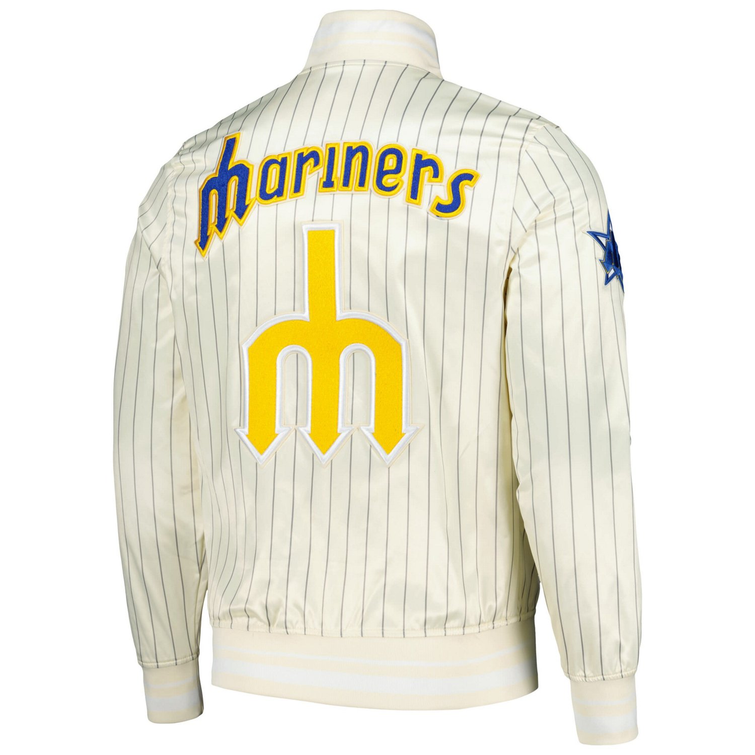 Pro Standard Seattle Mariners Cooperstown Collection Pinstripe Retro Classic Satin Full-Snap Jacket - view number 3