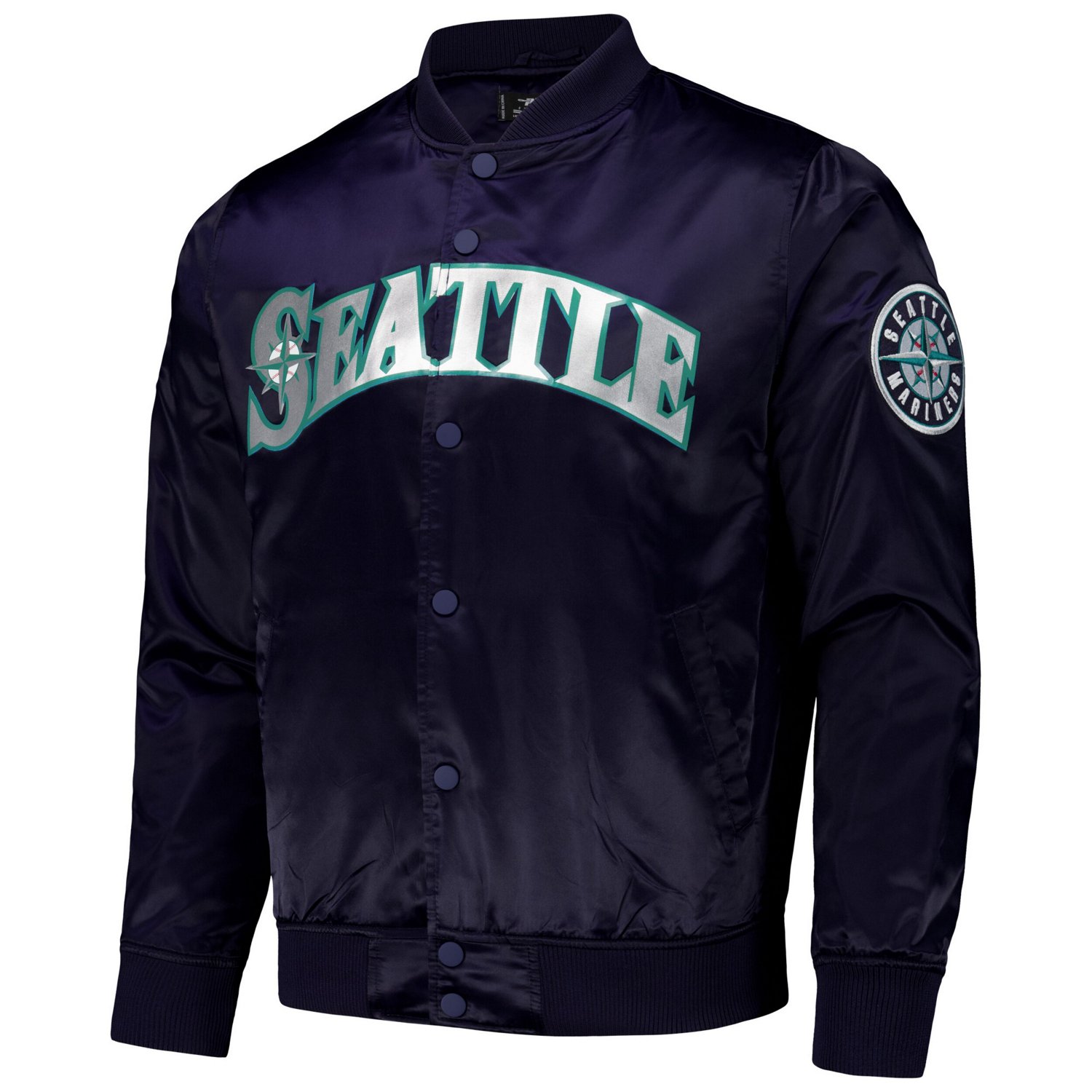 Pro Standard Seattle Mariners Wordmark Satin Full-Snap Jacket - view number 2