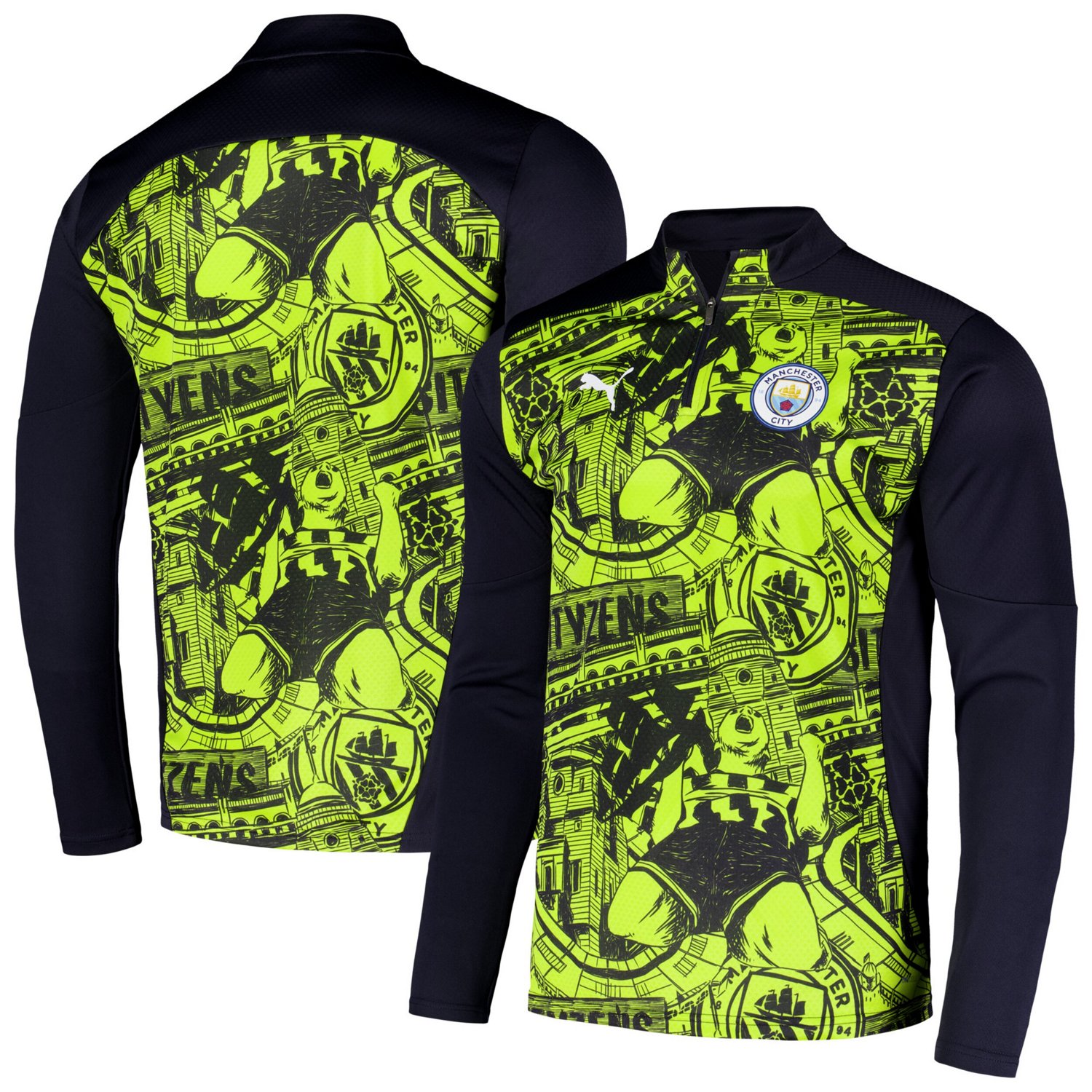 Puma Light Manchester City 2024 25 Pre-Match dryCELL Quarter-Zip Top