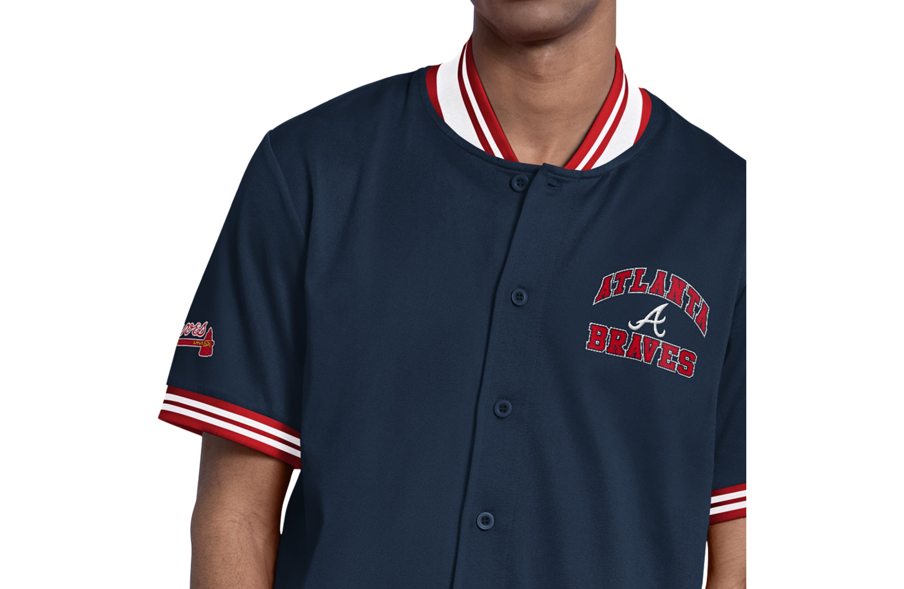 Starter Atlanta Braves Button-Up Short Sleeve Jacket