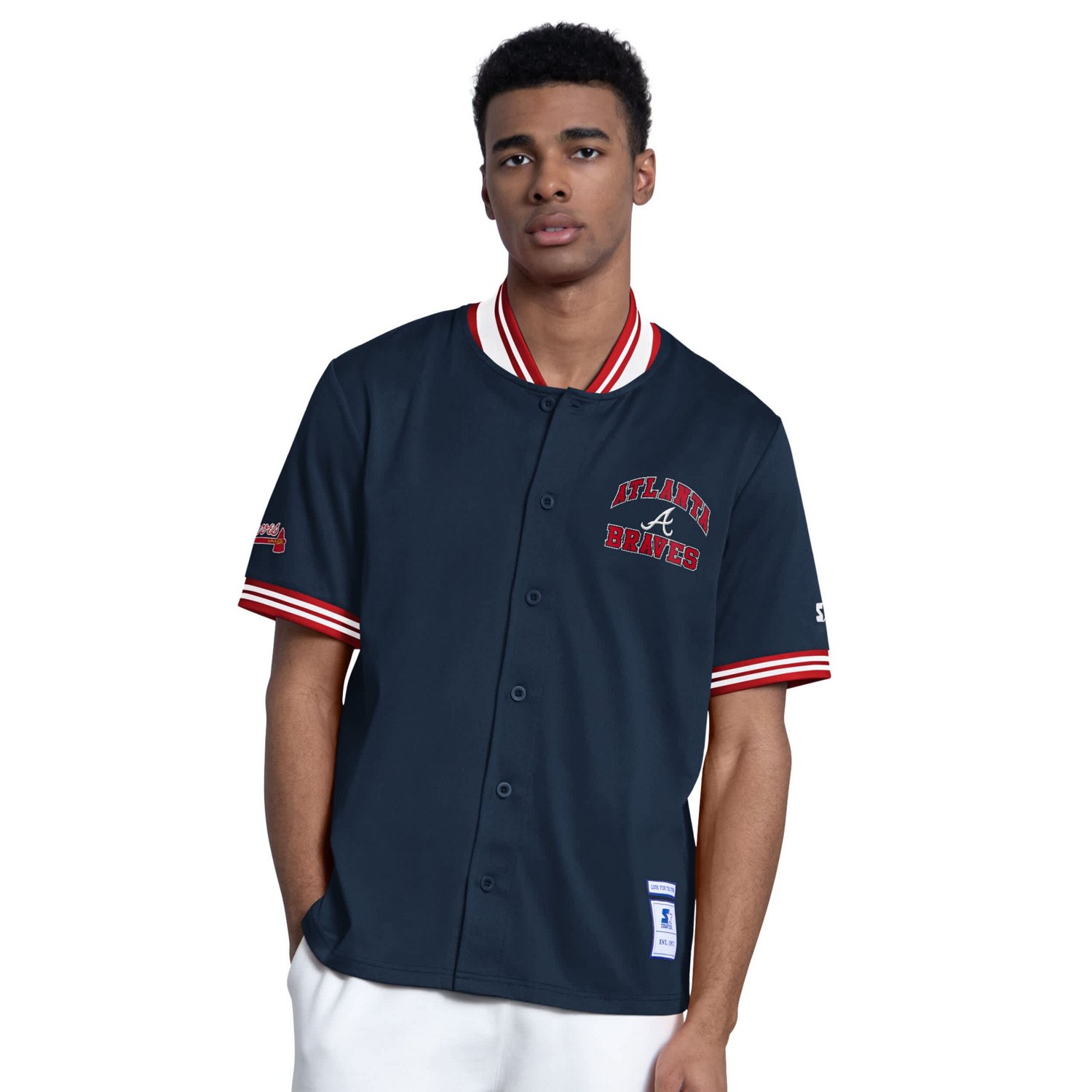 Starter Atlanta Braves Button-Up Short Sleeve Jacket