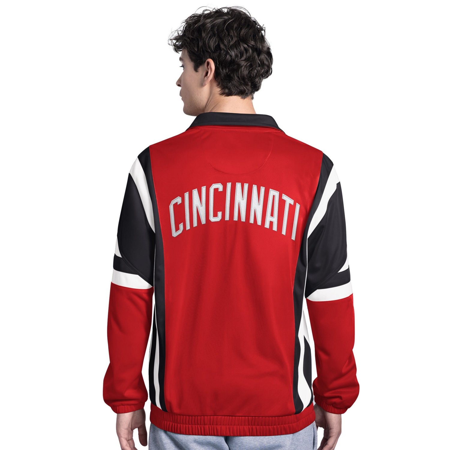 Starter Black Cincinnati s Contender Tricot Full-Zip Track Jacket - view number 2