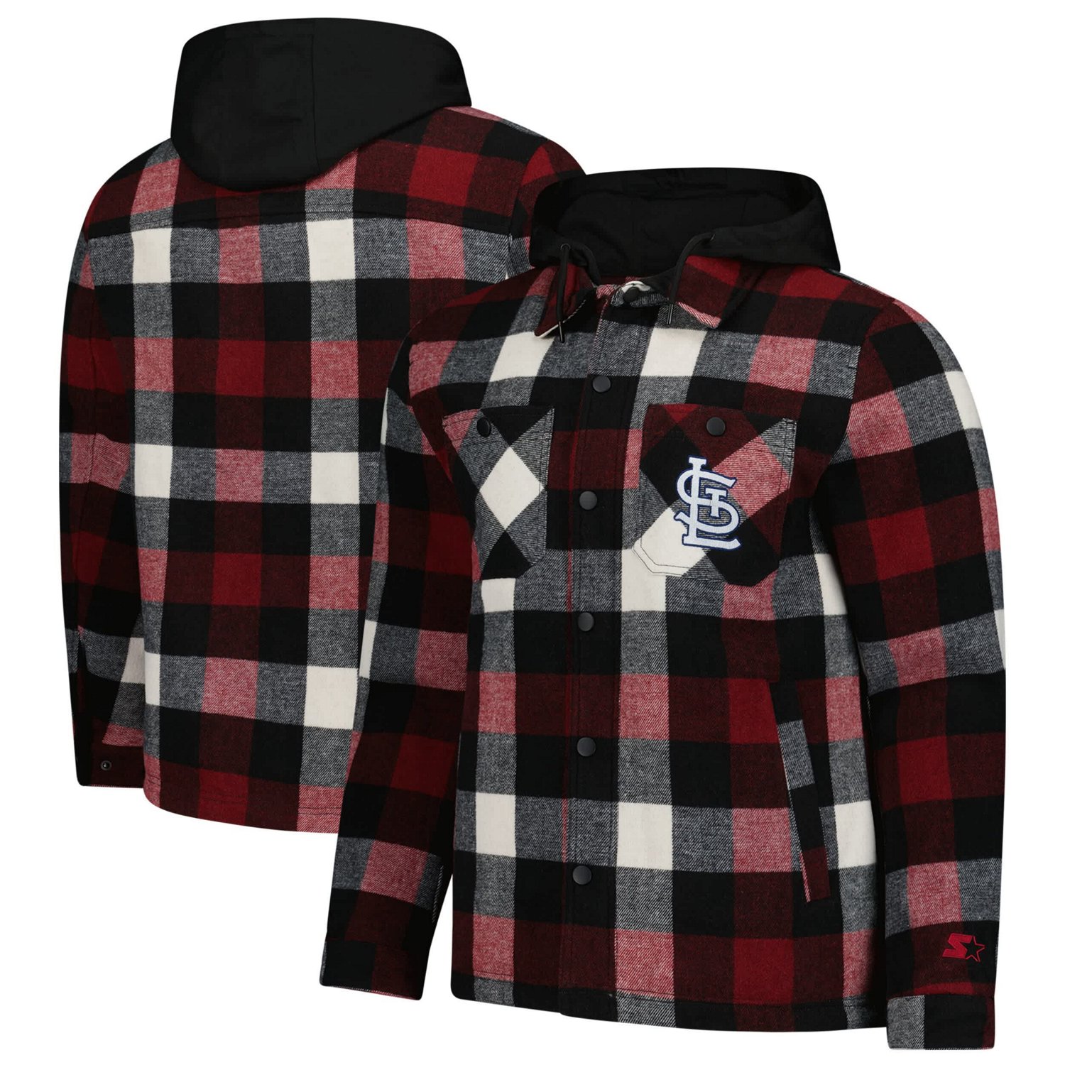 Starter Black St Louis Cardinals Sherpa Full-Zip Hoodie Jacket