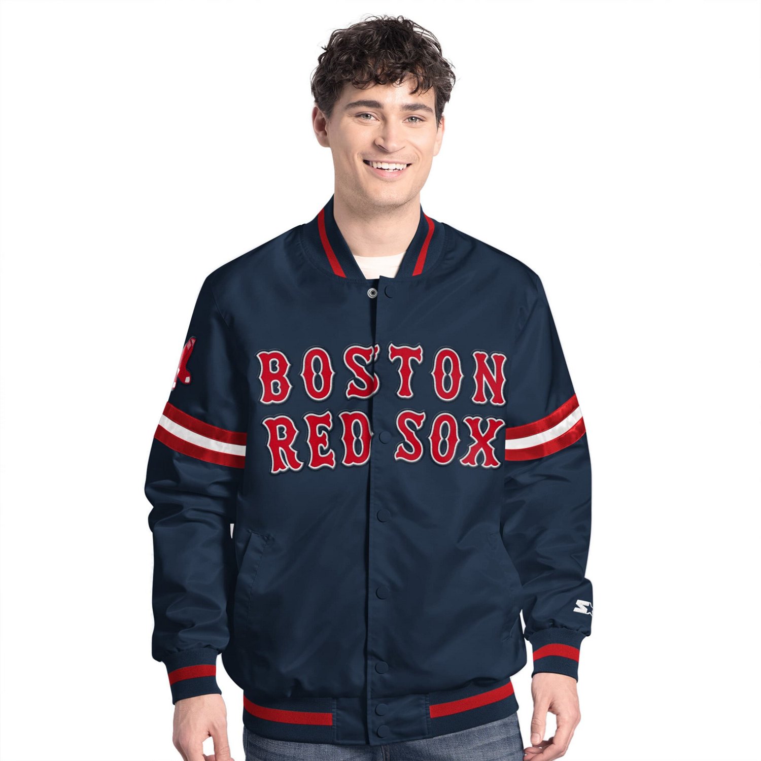 Starter Boston Red Sox Scout Full-Snap Varsity Jacket