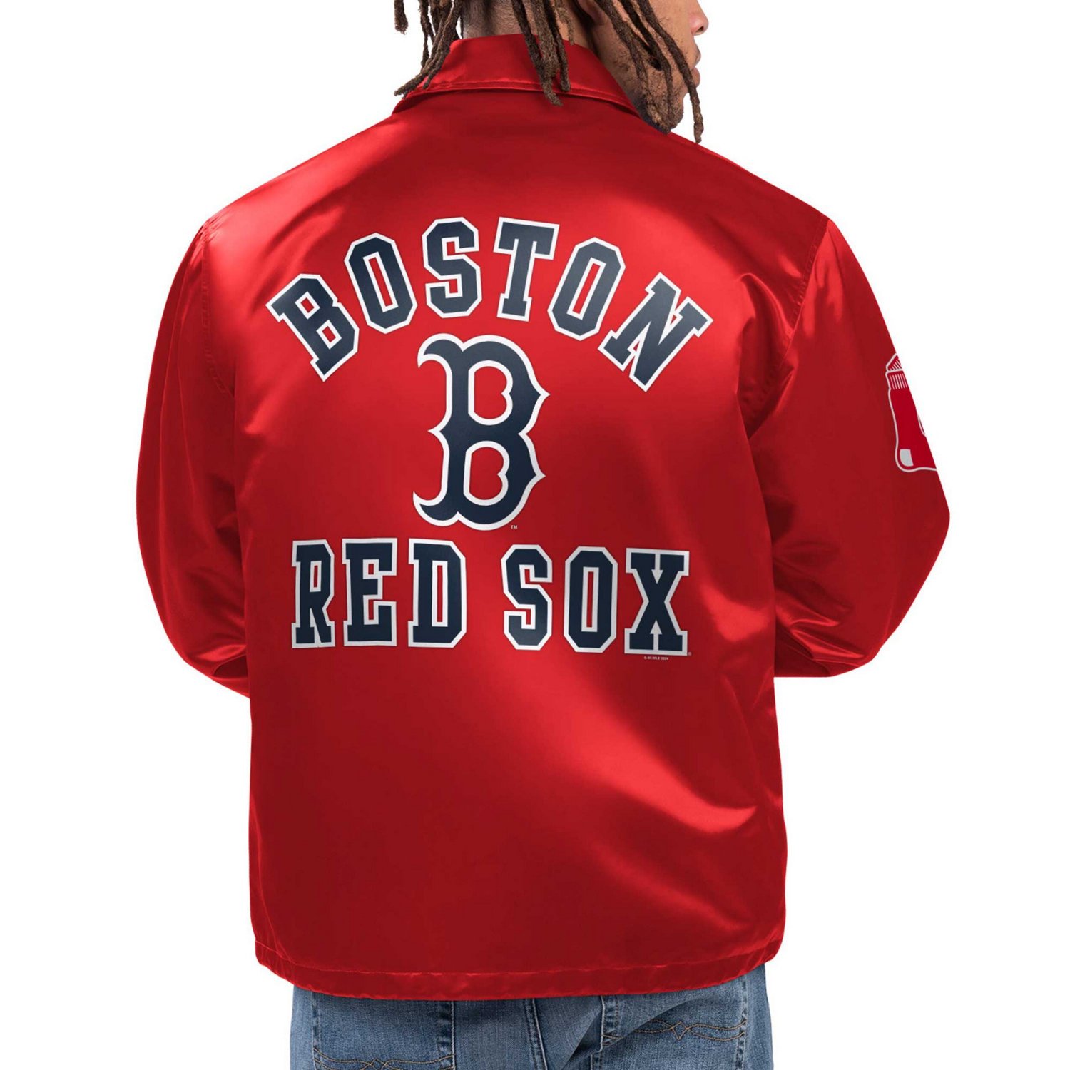 Starter Boston Sox Option Route Satin Full-Snap Jacket - view number 2