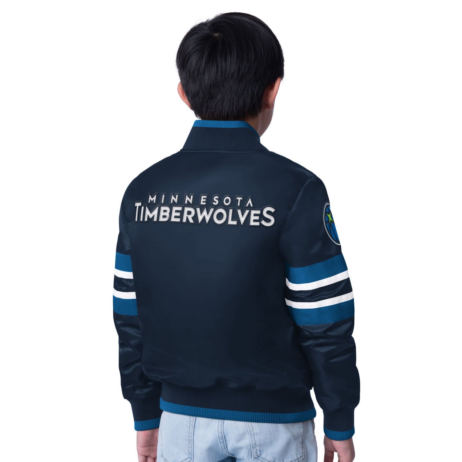 Starter Boys’ Minnesota Timberwolves Scout Varsity Full-Snap Jacket - view number 2